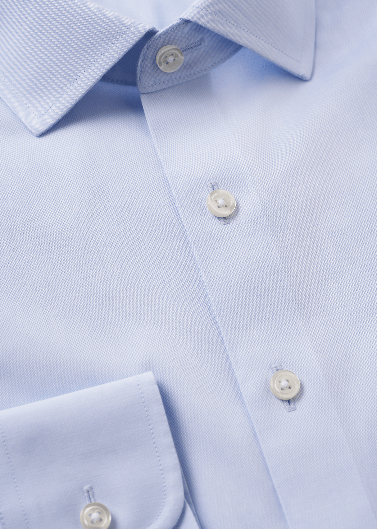 Boston Light Blue Pinpoint Dress Shirt – Non-Iron, Wrinkle-Resistant, Breathable Cotton, Classic Fit