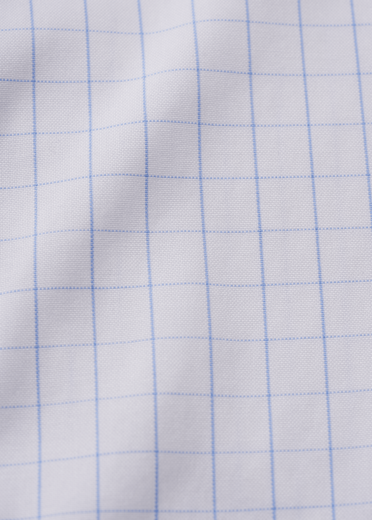 Button-Down Collar Non-Iron Windowpane Check Shirt in Light Blue – Extra Durability, American Cotton