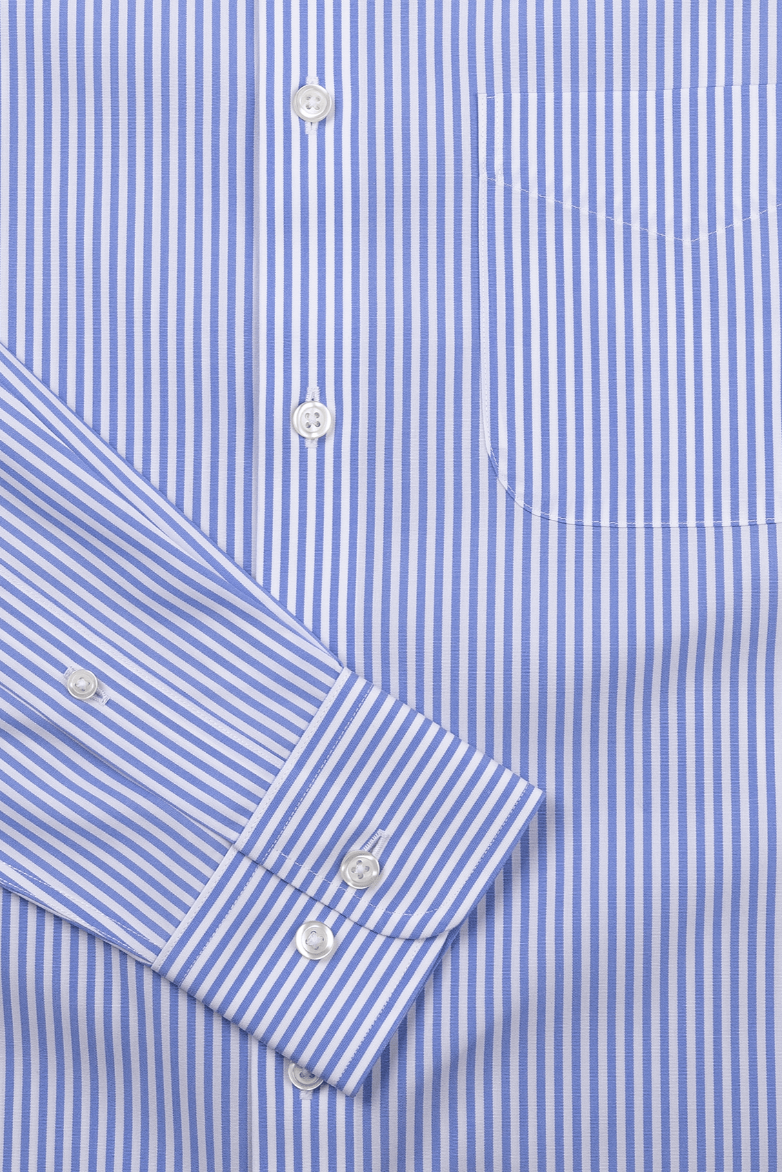 Button-Down Non-Iron Oxford Stripe Shirt - Blue - Designed for long-lasting wear. Non-iron, extra durability