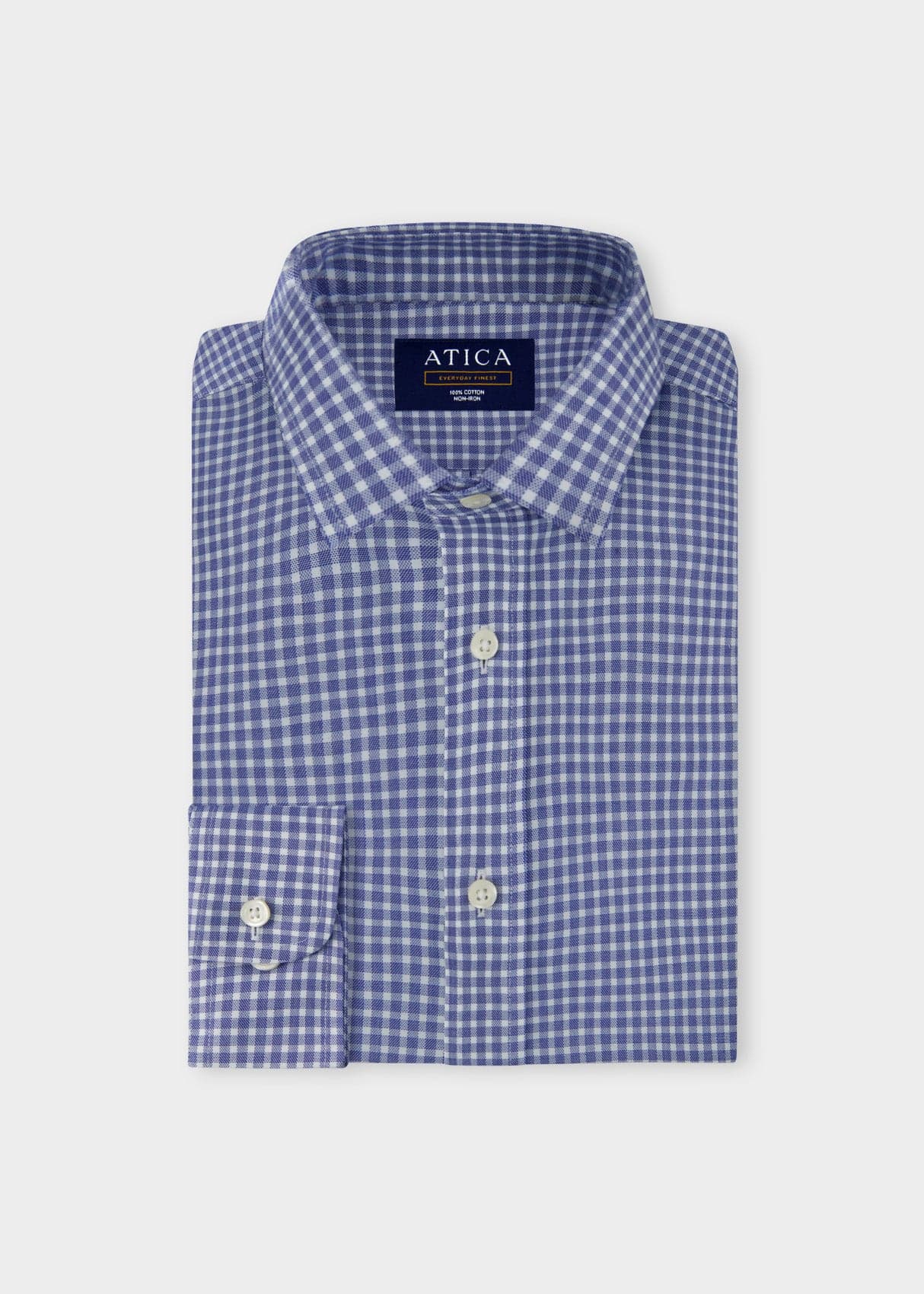Everyday Blue Gingham Casual Shirt – Non-Iron, Wrinkle-Resistant, Breathable Cotton