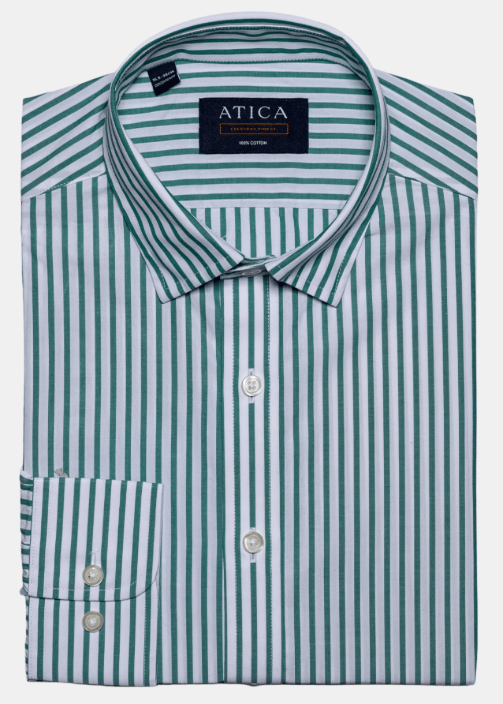Everyday Green Bengal Stripe Casual Shirt – Non-Iron, Wrinkle-Resistant, Breathable Cotton, Classic Fit, Embroidered Inset
