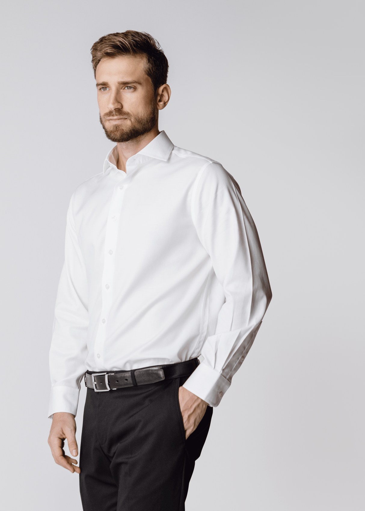 Londoner Re-Defined White Dress Shirt - Classic – Non-Iron, Wrinkle-Resistant, Breathable Cotton, Londoner Collar