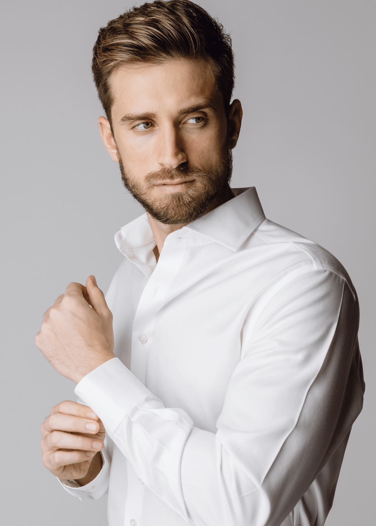 Londoner Re-Defined White Dress Shirt - Contemporary – Non-Iron, Wrinkle-Resistant, Breathable Cotton, Londoner Collar
