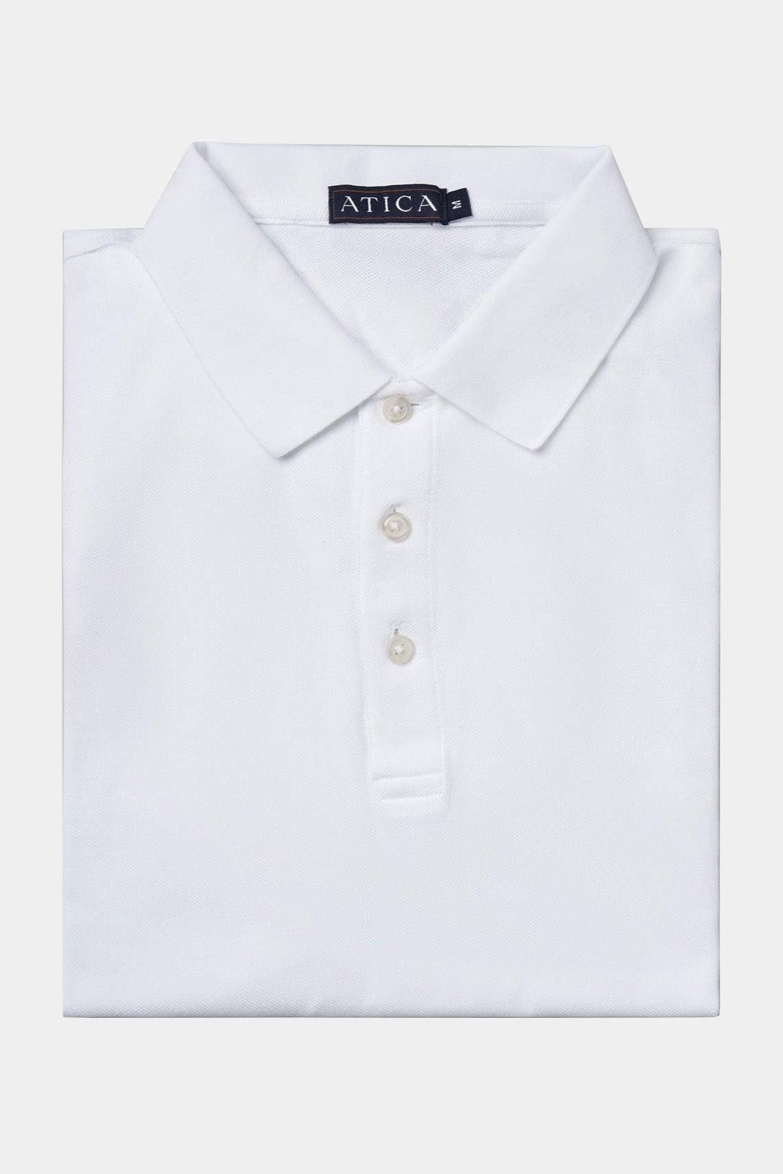 Men's Polo Shirt White. Made from 100% breathable American Cotton, wrinkle free