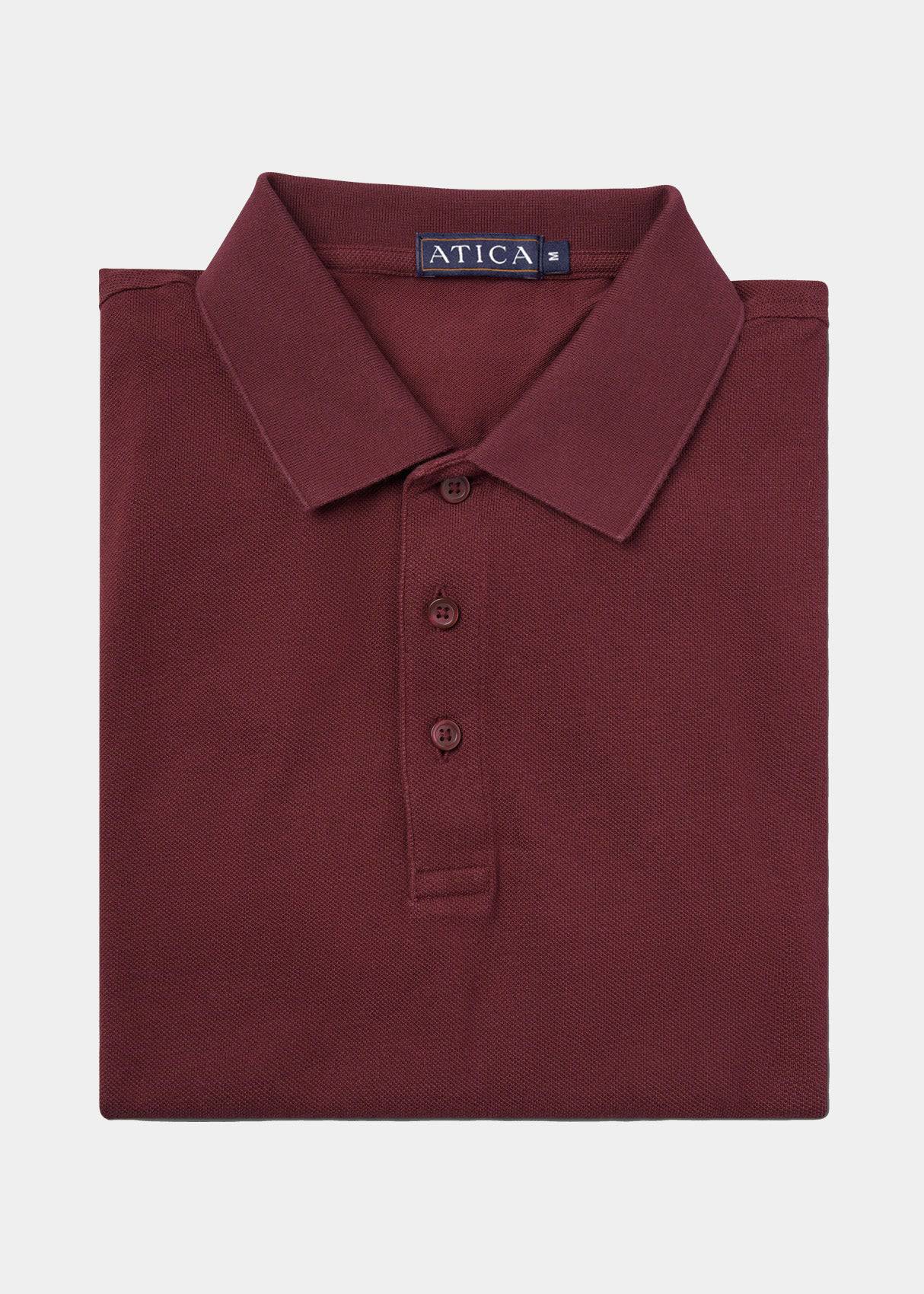 Men's Wine Polo Shirt. Made from 100% breathable American Cotton, wrinkle free