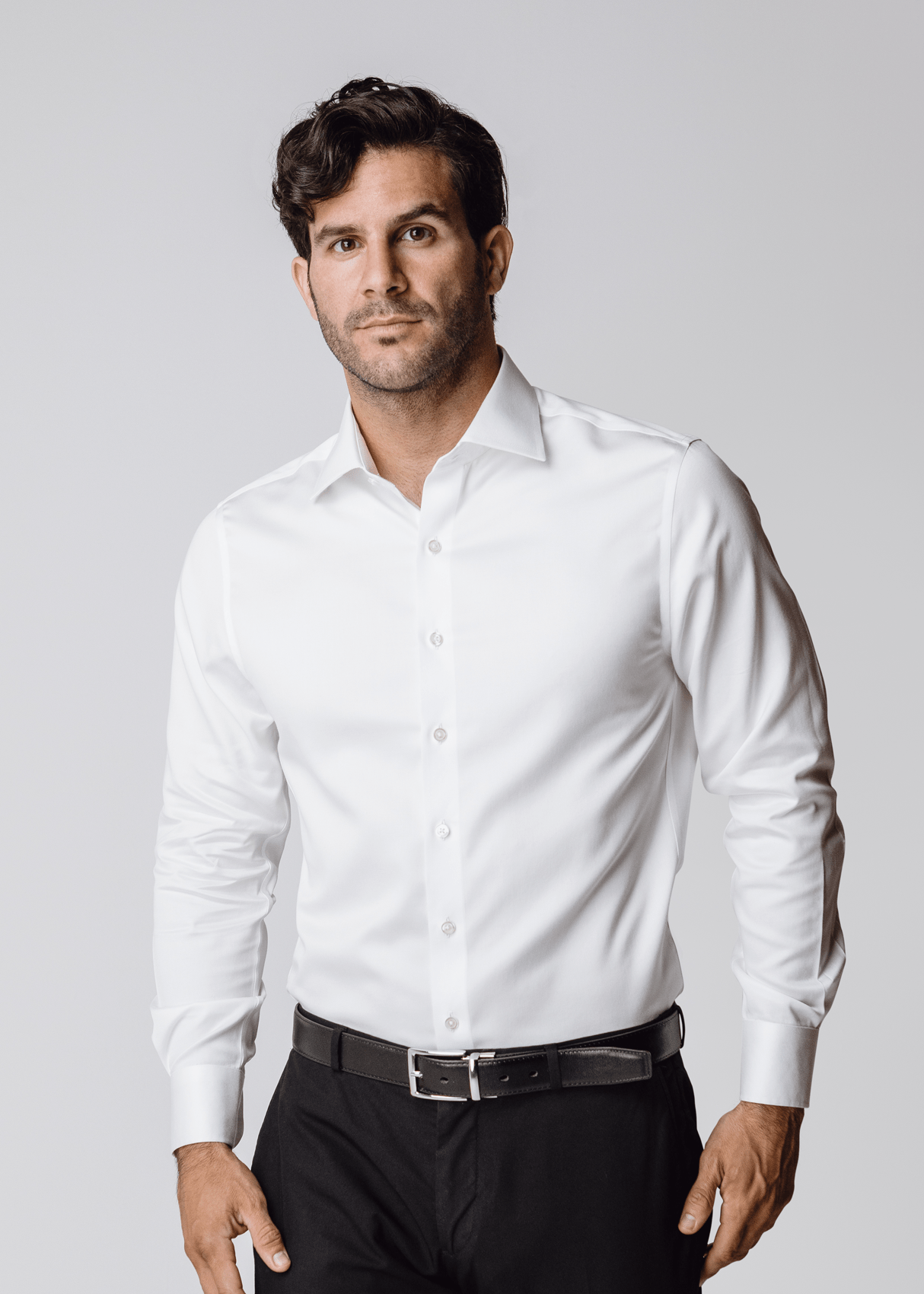 Milano White Dress Shirt - Contemporary – Non-Iron, Wrinkle-Resistant, Breathable Cotton, Tailored Fit