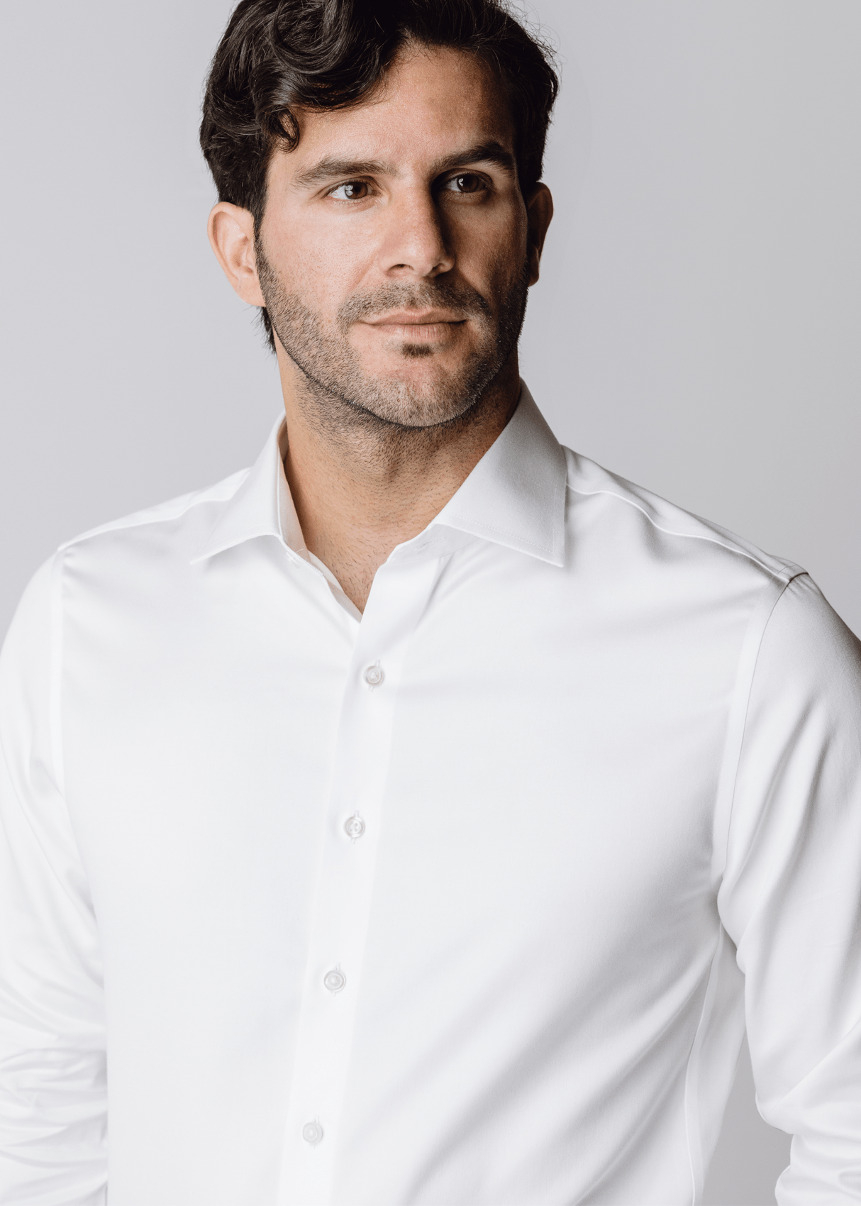 Milano White Dress Shirt - Contemporary – Non-Iron, Wrinkle-Resistant, Breathable Cotton, Tailored Fit