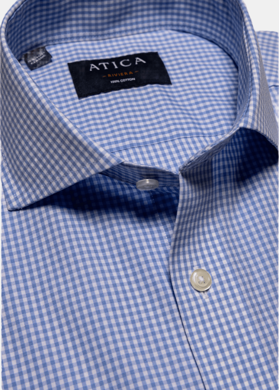 Riviera Light Blue Check Shirt - Atica Man