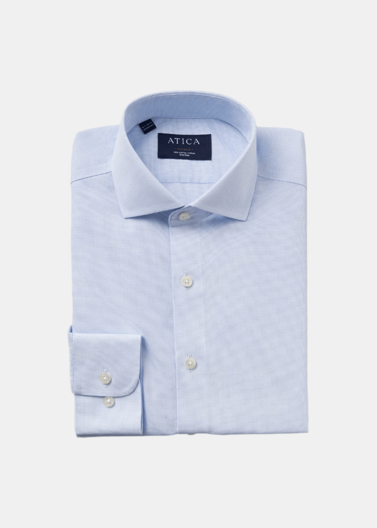 Riviera Light Blue Poplin Dress Shirt – Non-Iron, Wrinkle-Resistant, Breathable Cotton