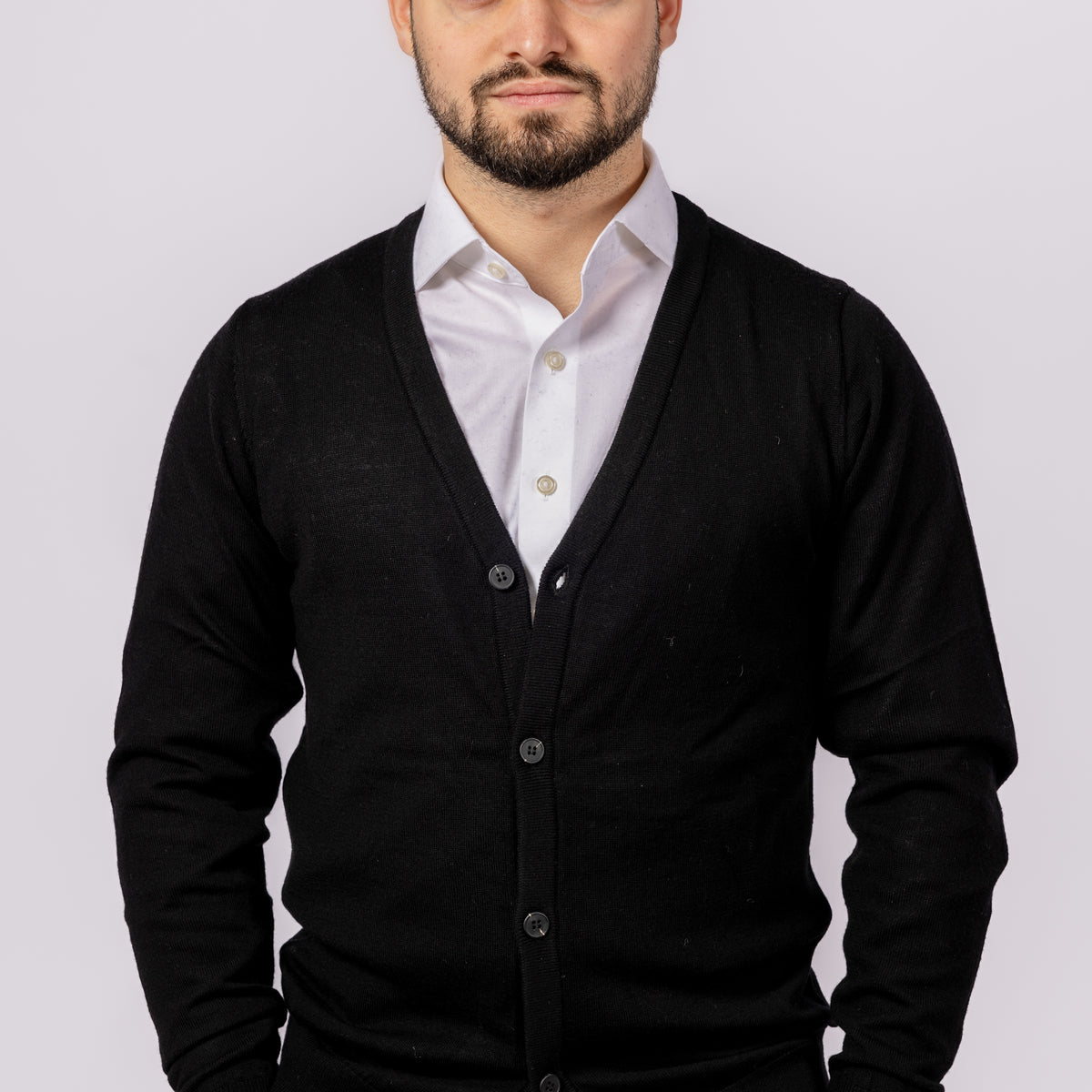 cardigan with dress shirt Callie Navy Pearl Button Its relaxed yet tailored silhouette ensures all Sophisticated Shirt Dress Worn as