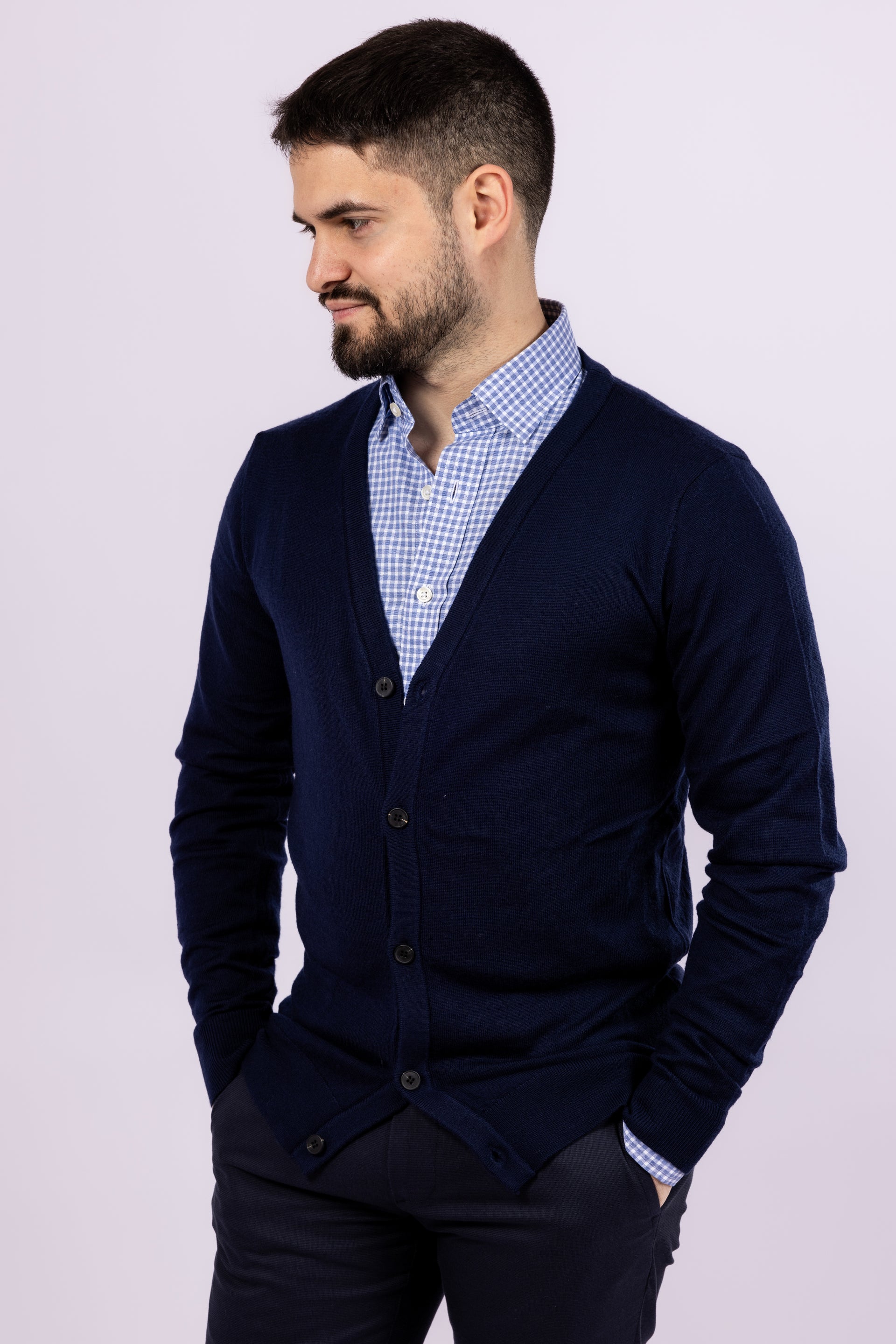 Classic Button-Up Cardigan Charcoal / M Classic Button-Up Cardigan Charcoal / M