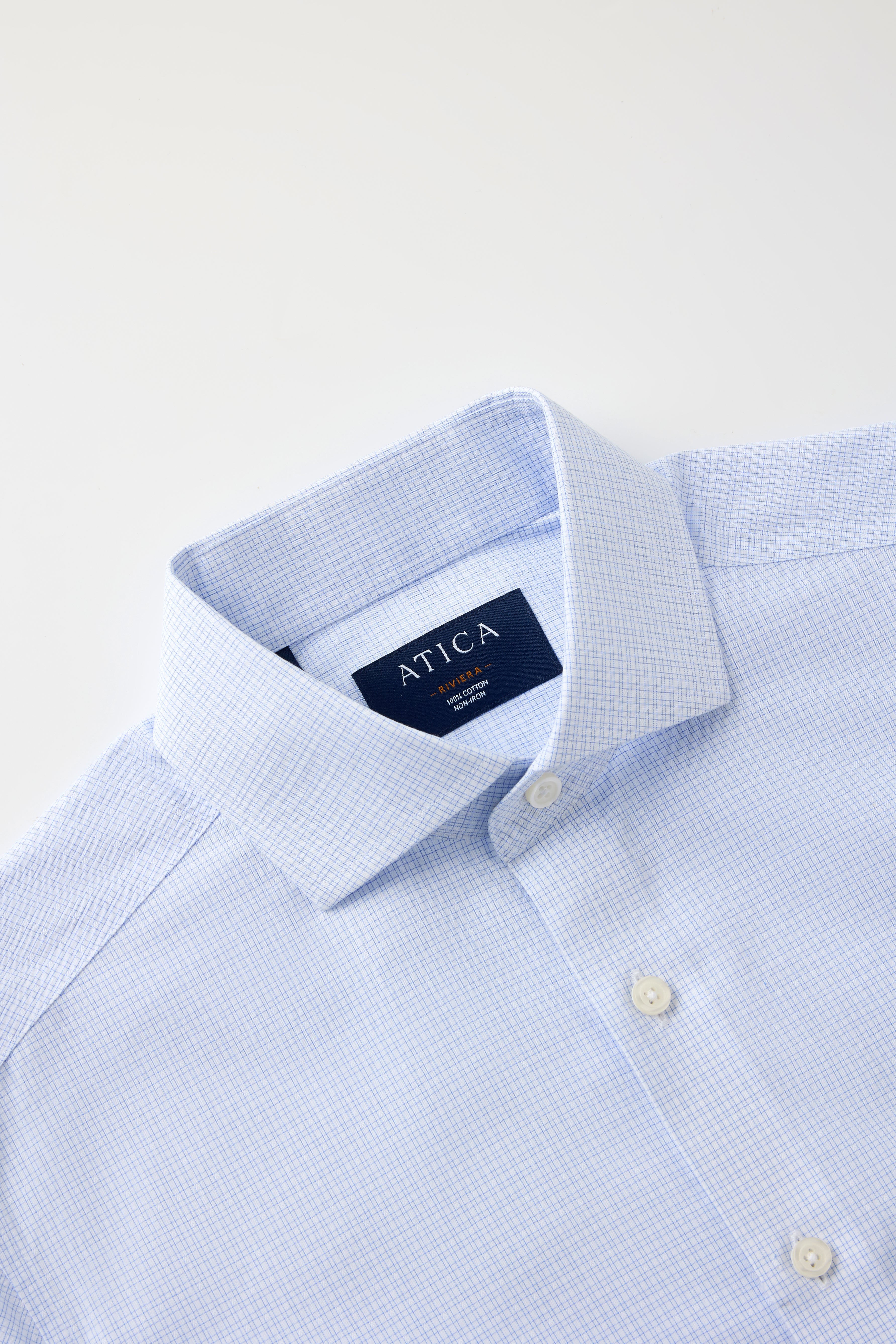 Riviera Light Blue Double Grid Shirt