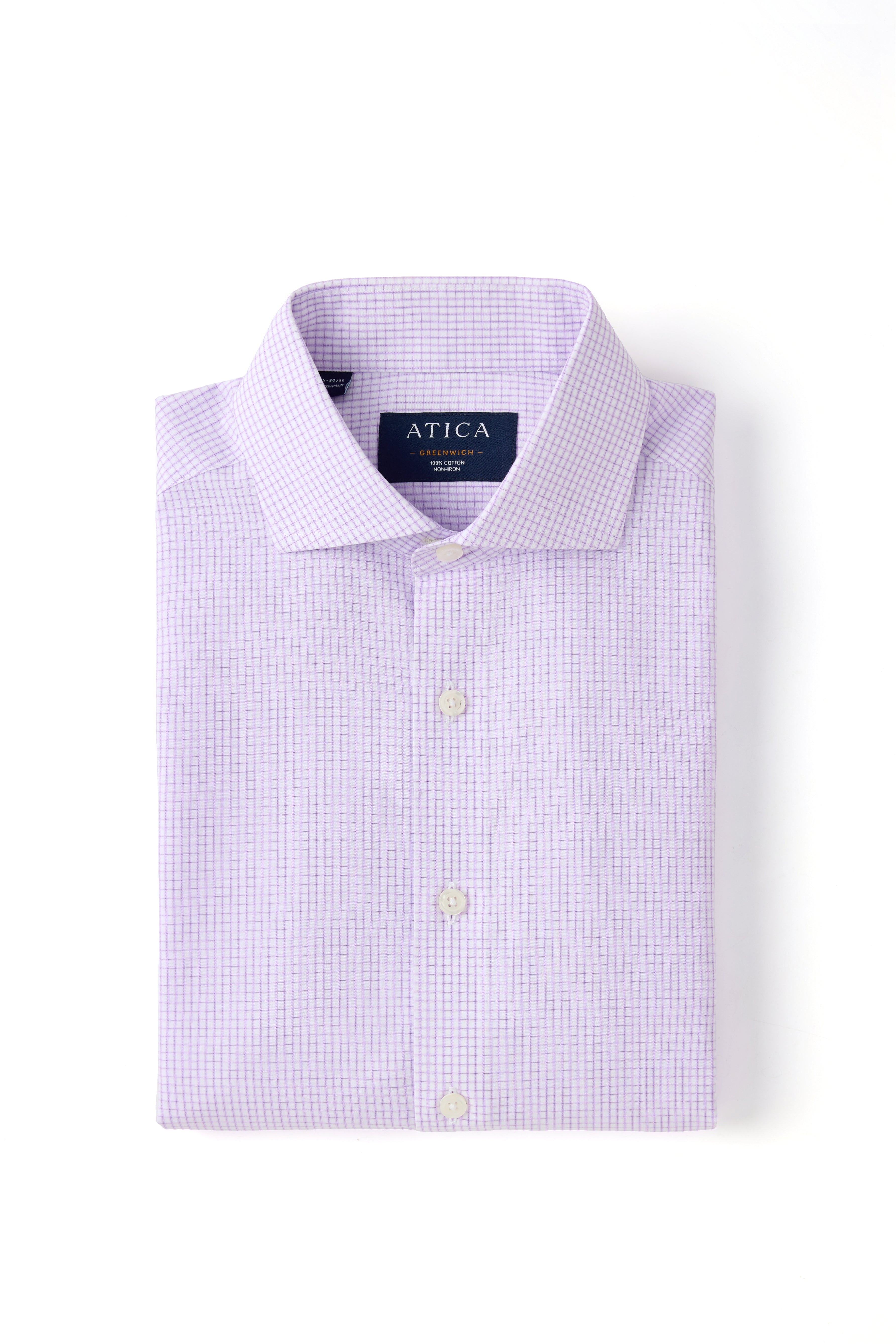 Greenwich Purple Mini Grid Shirt - Atica Man