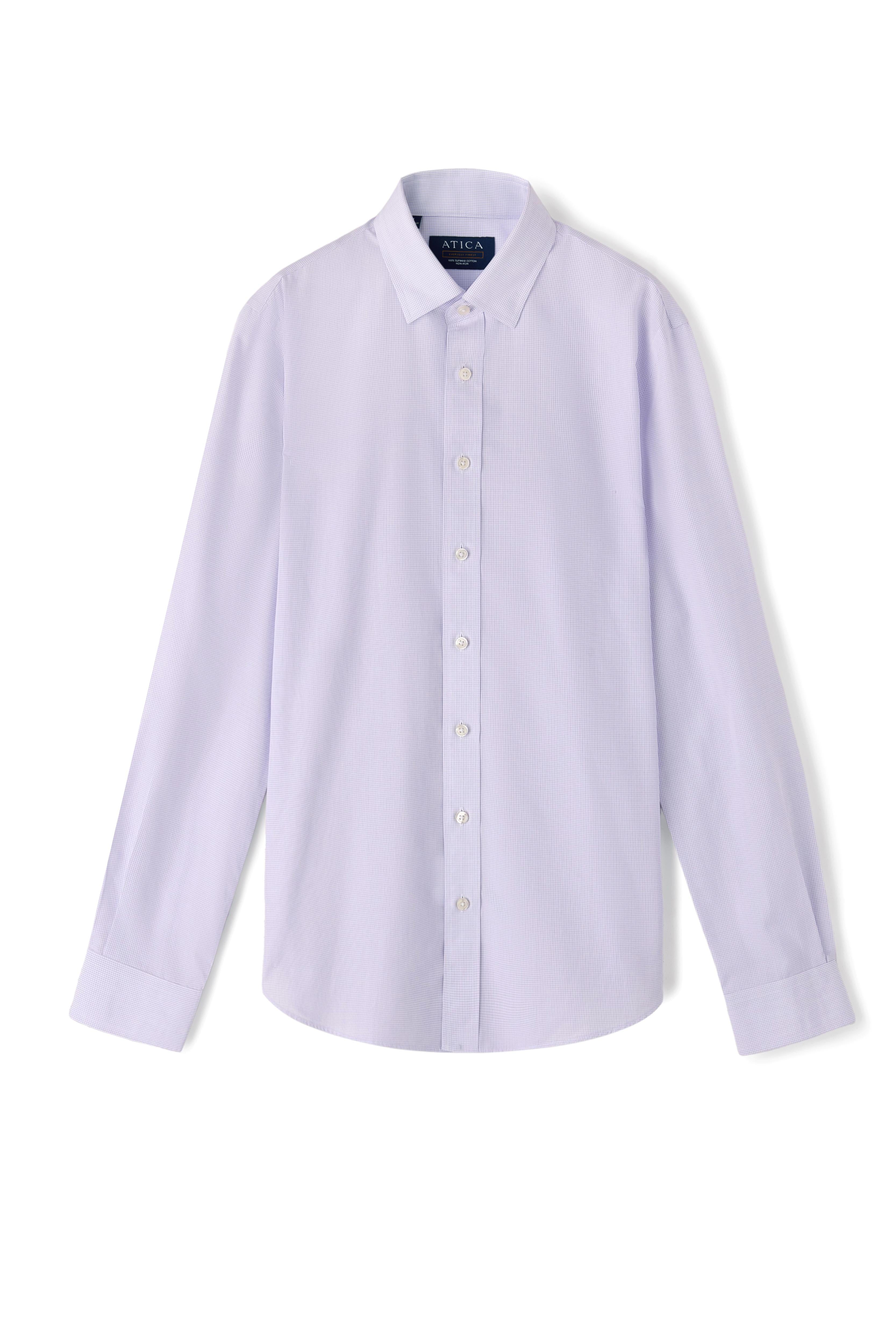 EVERYDAY Lavender Micro Grid Shirt - Atica Man