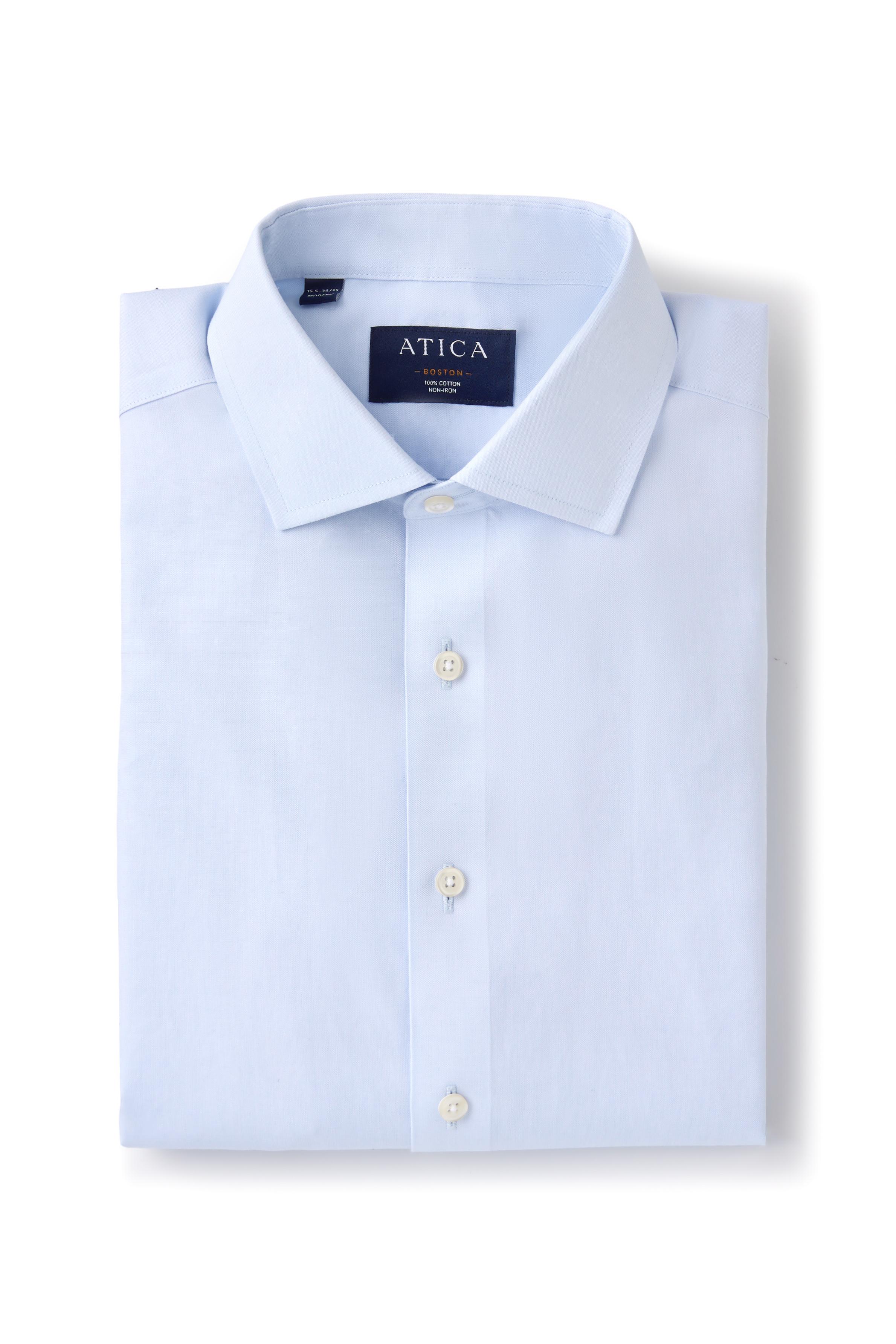 Boston Light Blue Pinpoint Dress Shirt – Non-Iron, Wrinkle-Resistant & Breathable