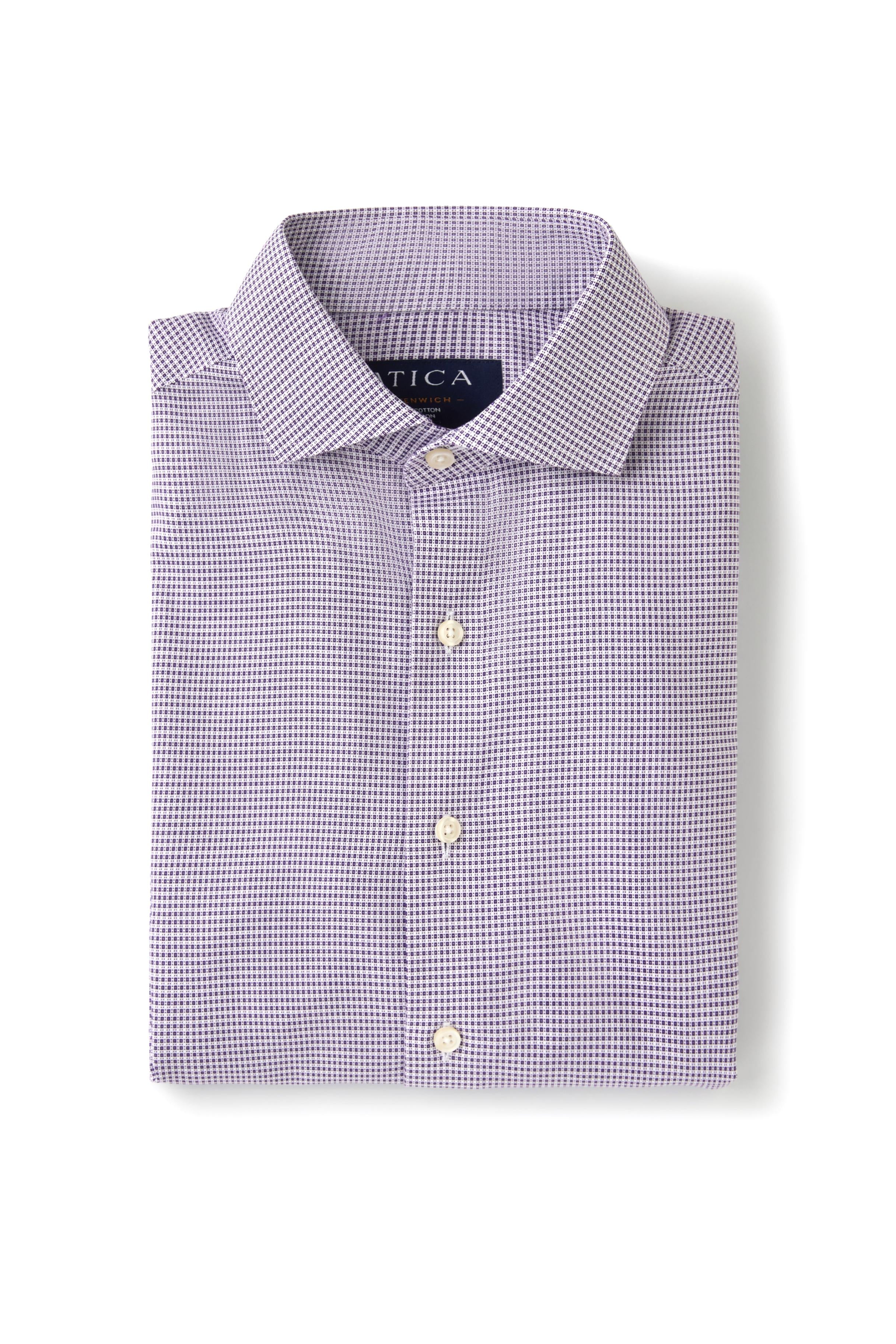 Greenwich Purple Check Dress Shirt – Non-Iron, Wrinkle-Resistant