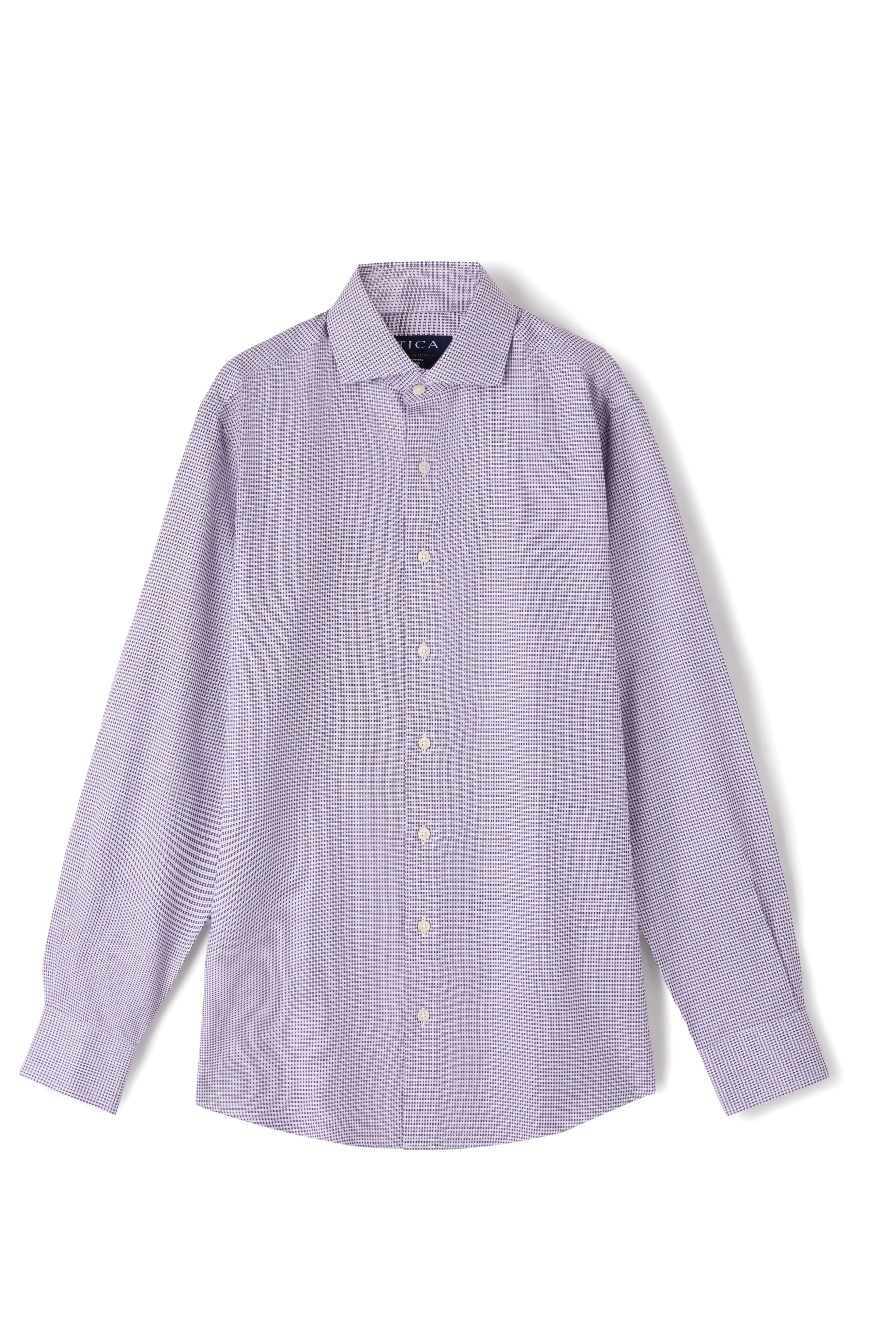 Greenwich Purple Check Dress Shirt – Non-Iron, Wrinkle-Resistant