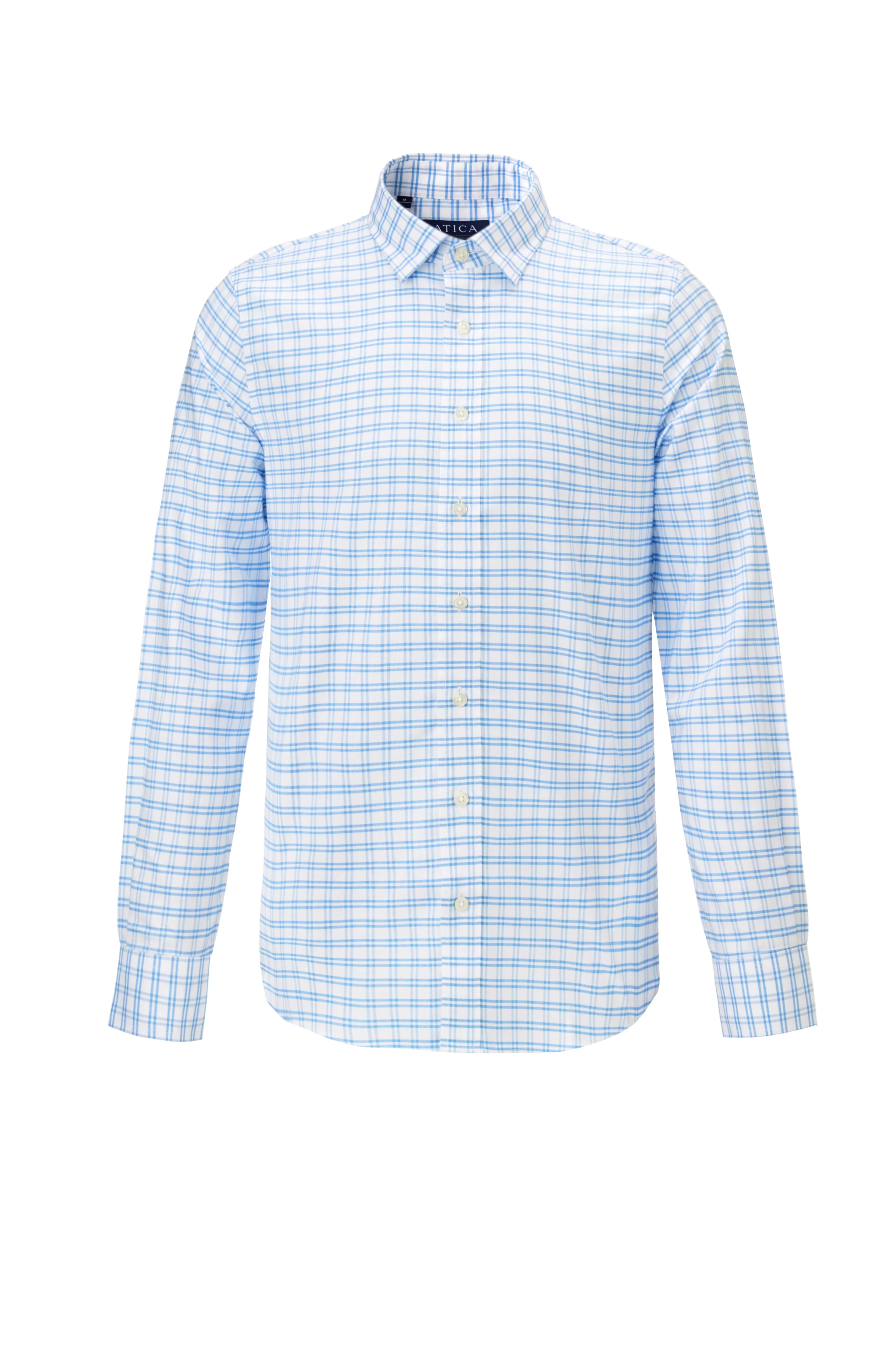 Everyday Light Blue Grid Casual Shirt – Non-Iron, Wrinkle-Resistant