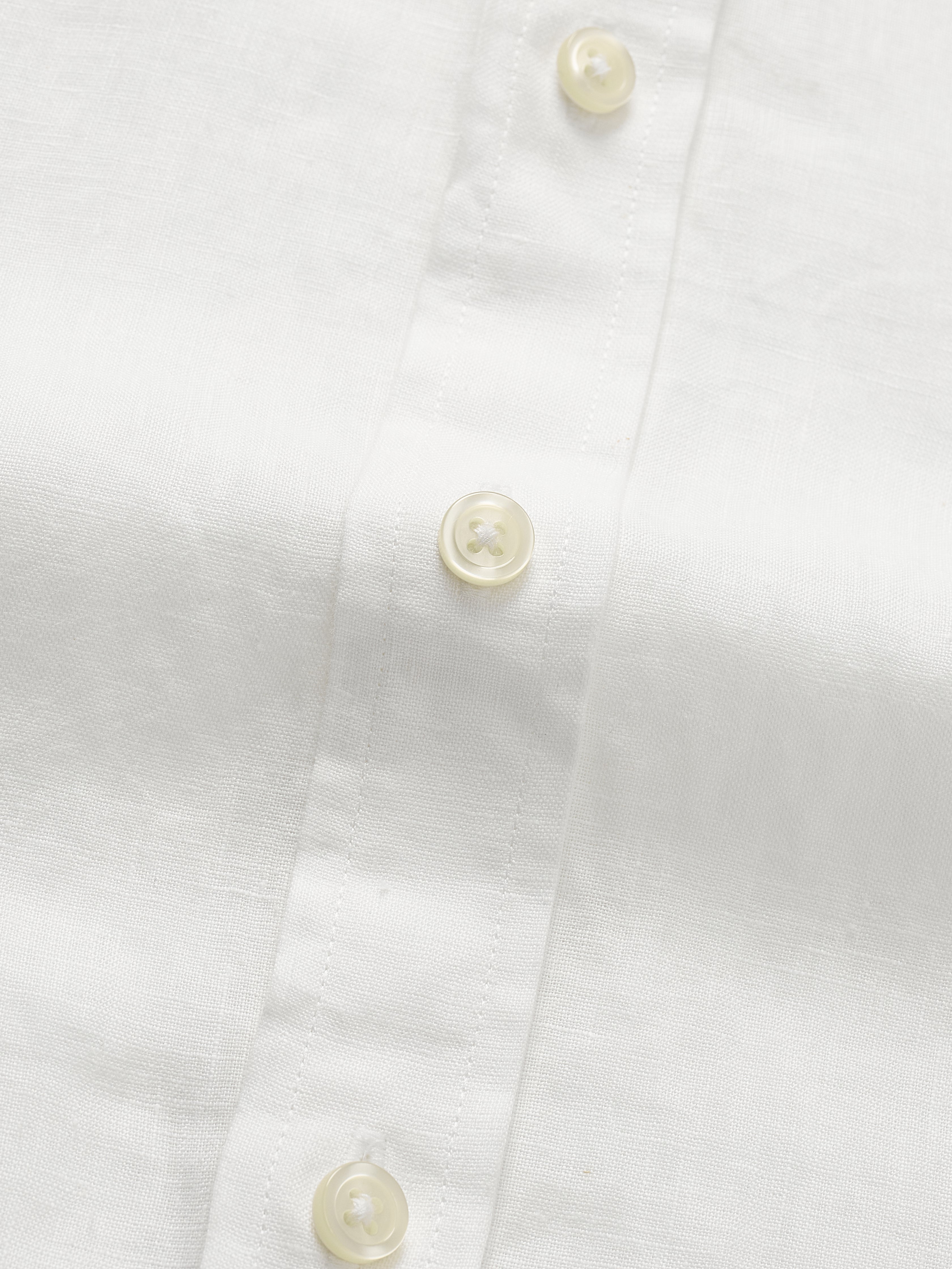 Everyday White Long Sleeve Linen Shirt - Atica Man