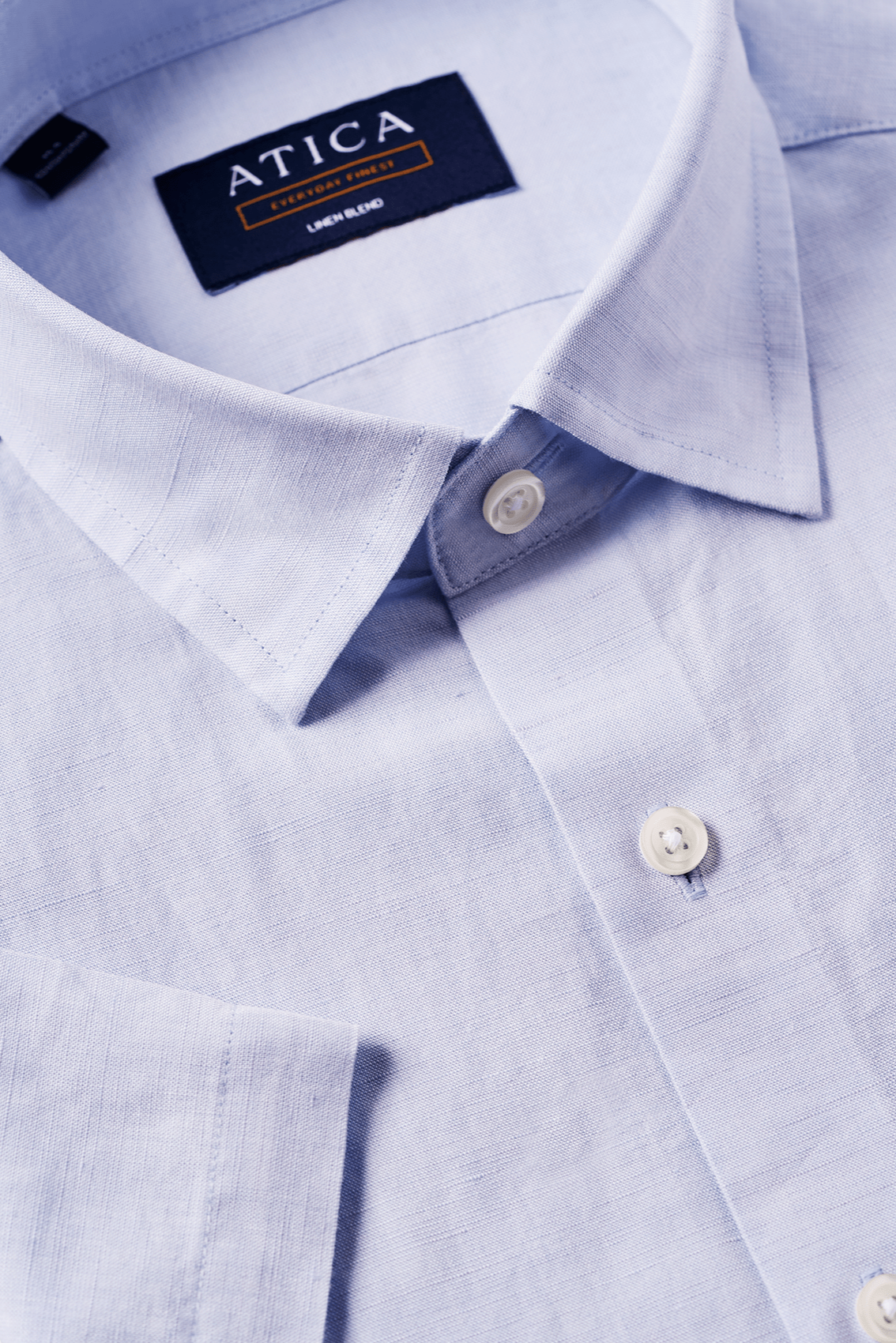 Short Sleeve Linen Shirt - Sky Blue - Atica Man
