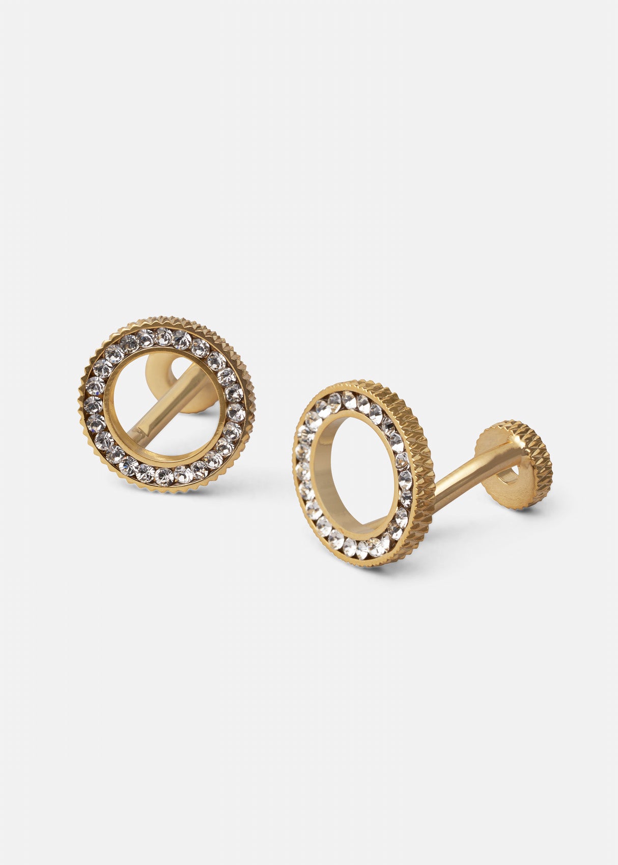 Sparkling Circle Stud Cufflinks.