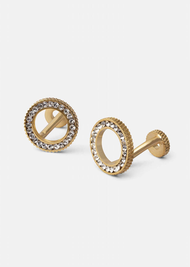 Sparkling Circle Stud Cufflinks