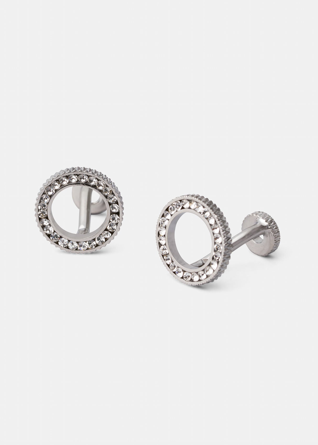 Sparkling Circle Stud Cufflinks.