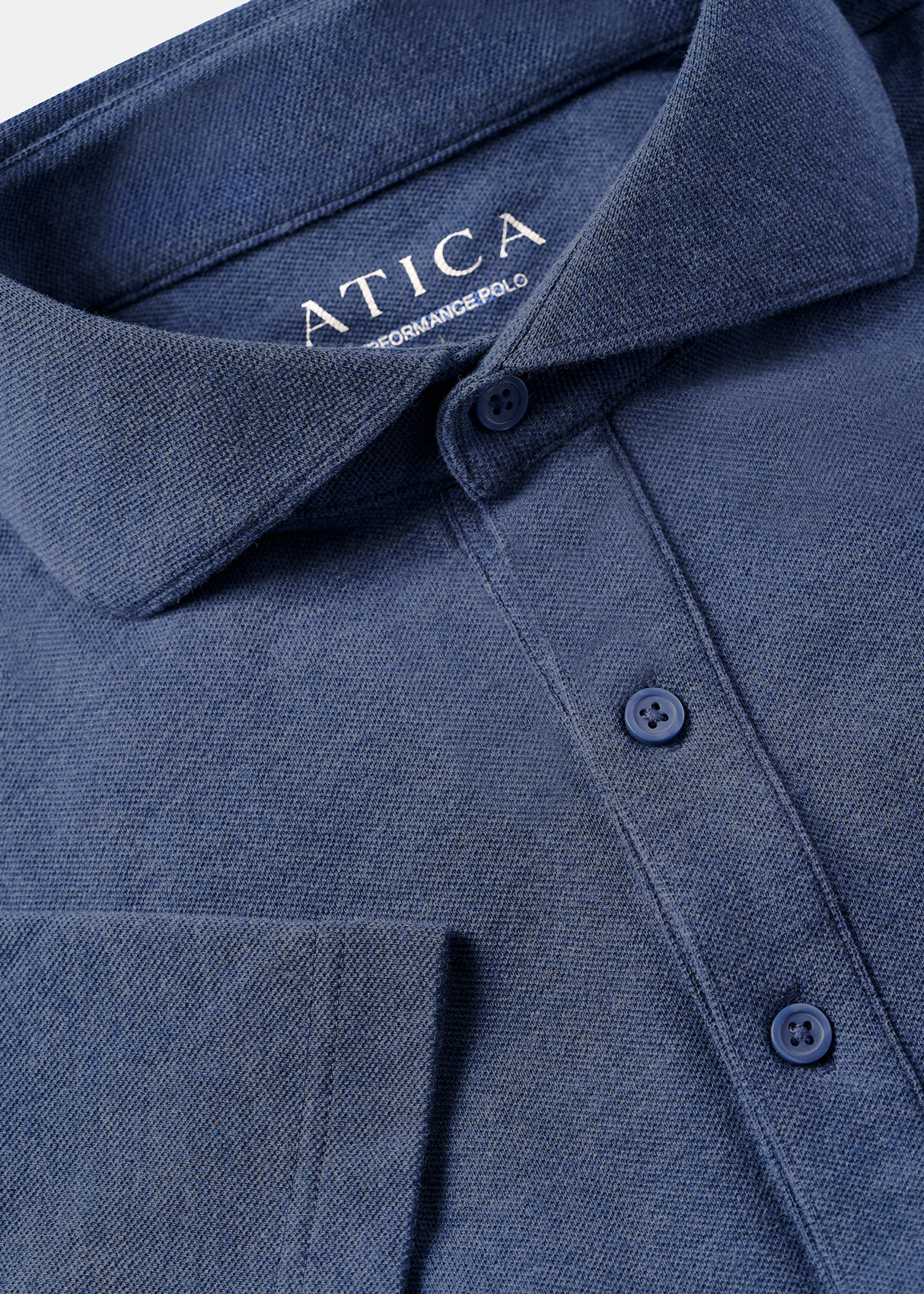 Dress Collar Performance Polo - Heather Blue