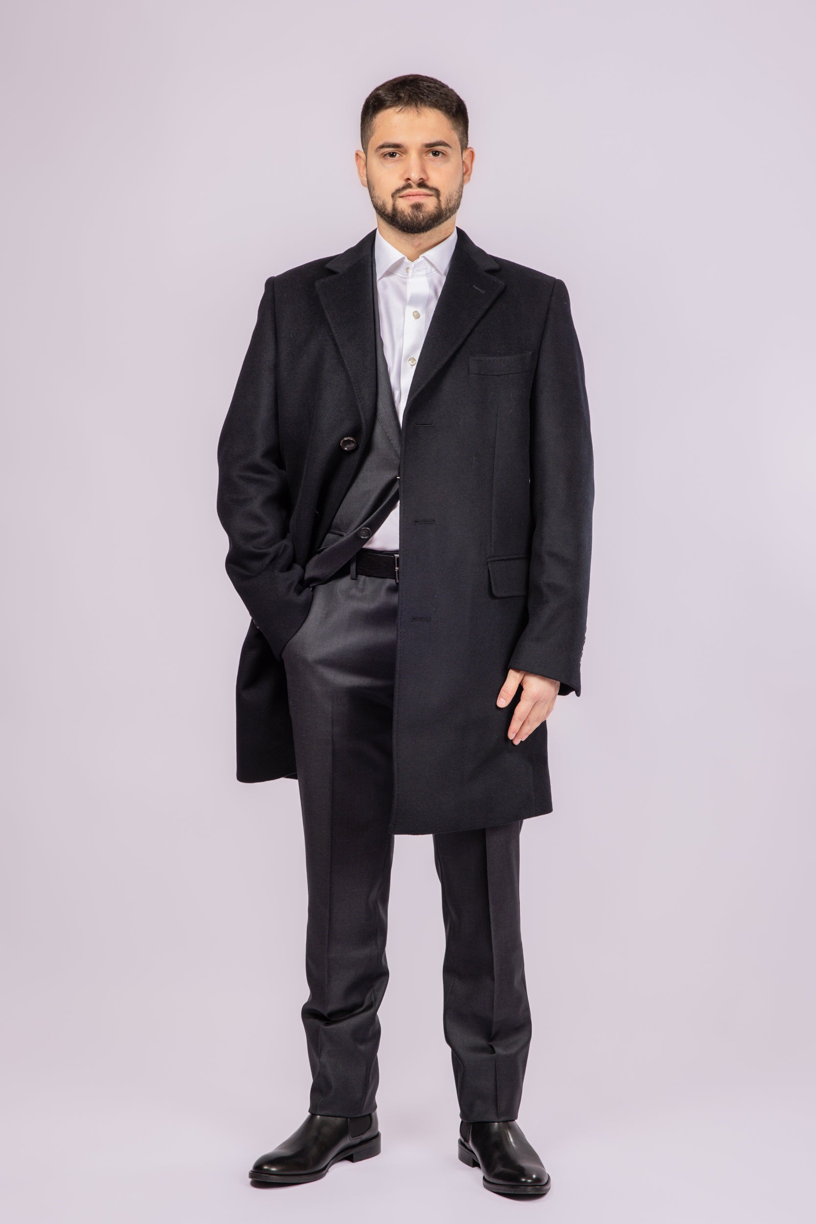 Classic Wool Overcoat - Black - Atica Man