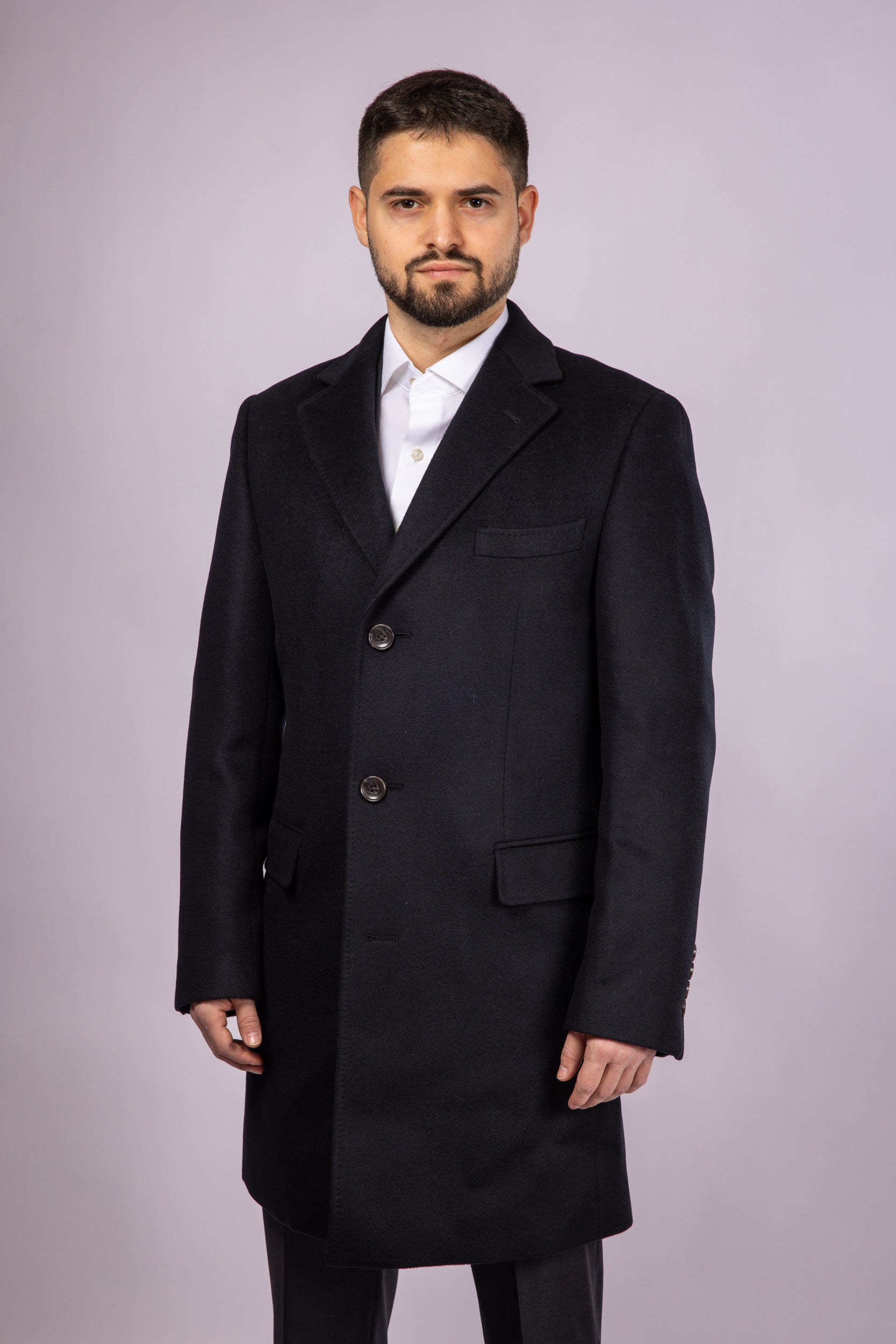 Classic Wool Overcoat - Black