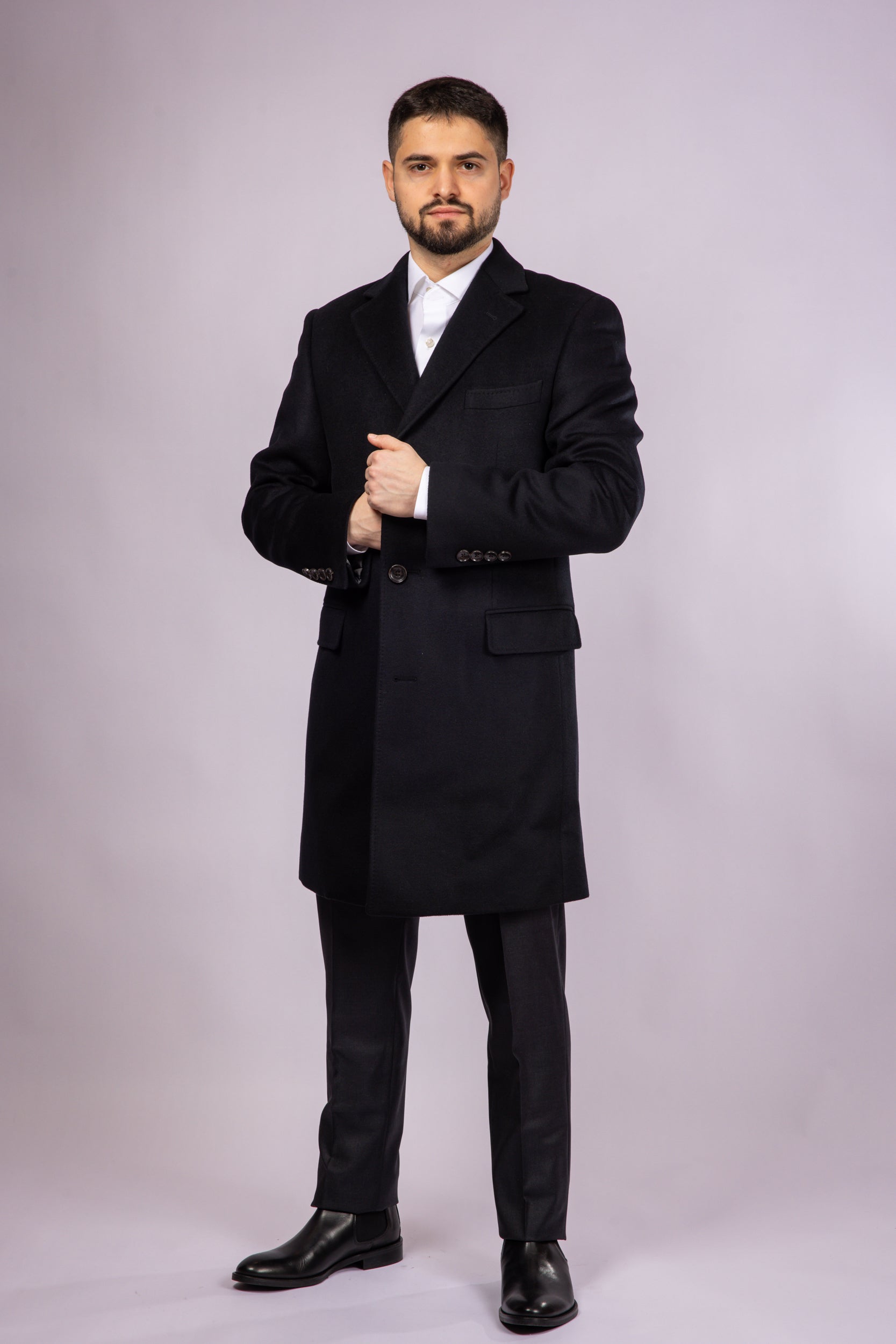 Classic Wool Overcoat - Black