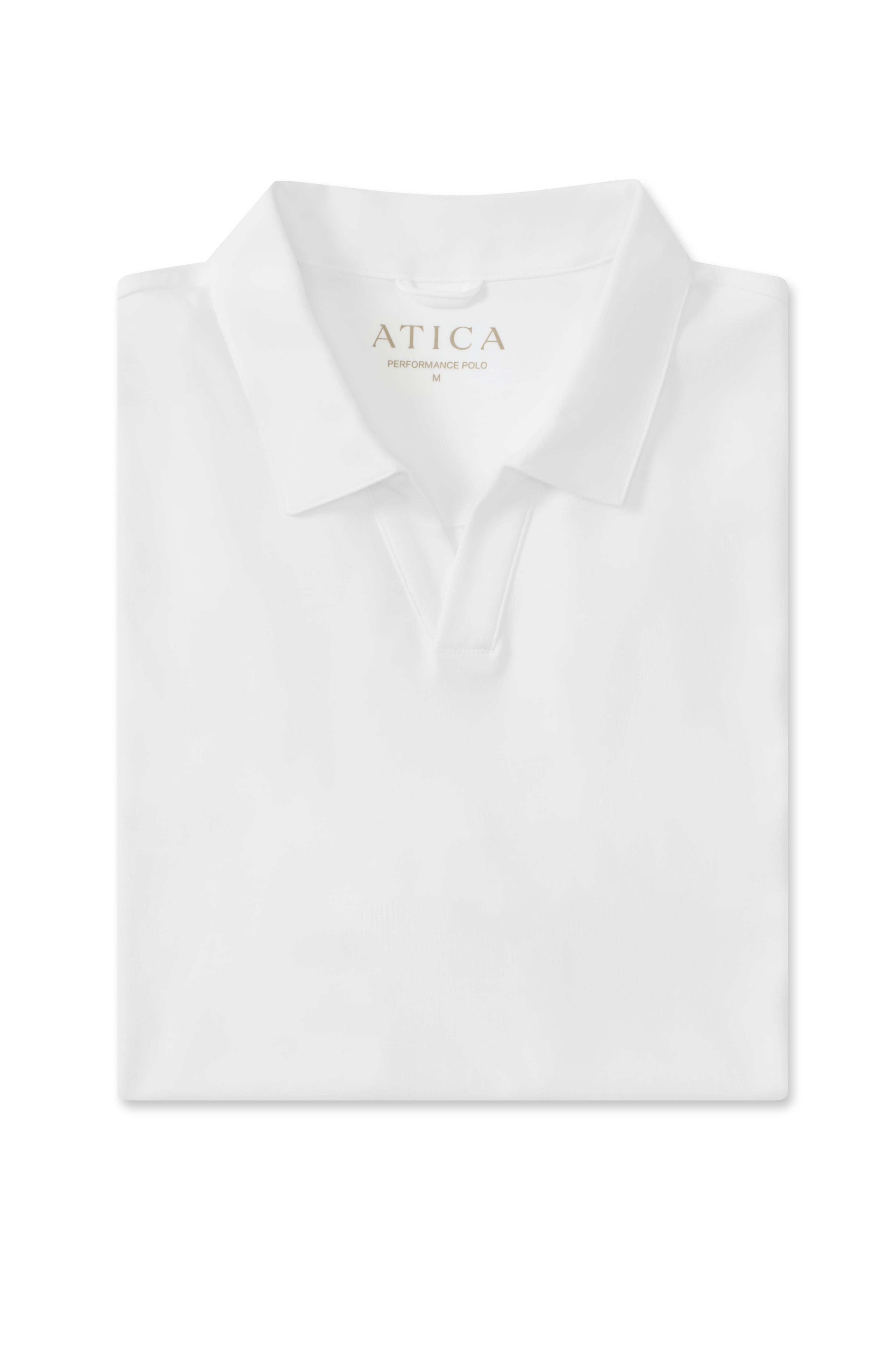 White Buttonless Performance Polo - Atica Man