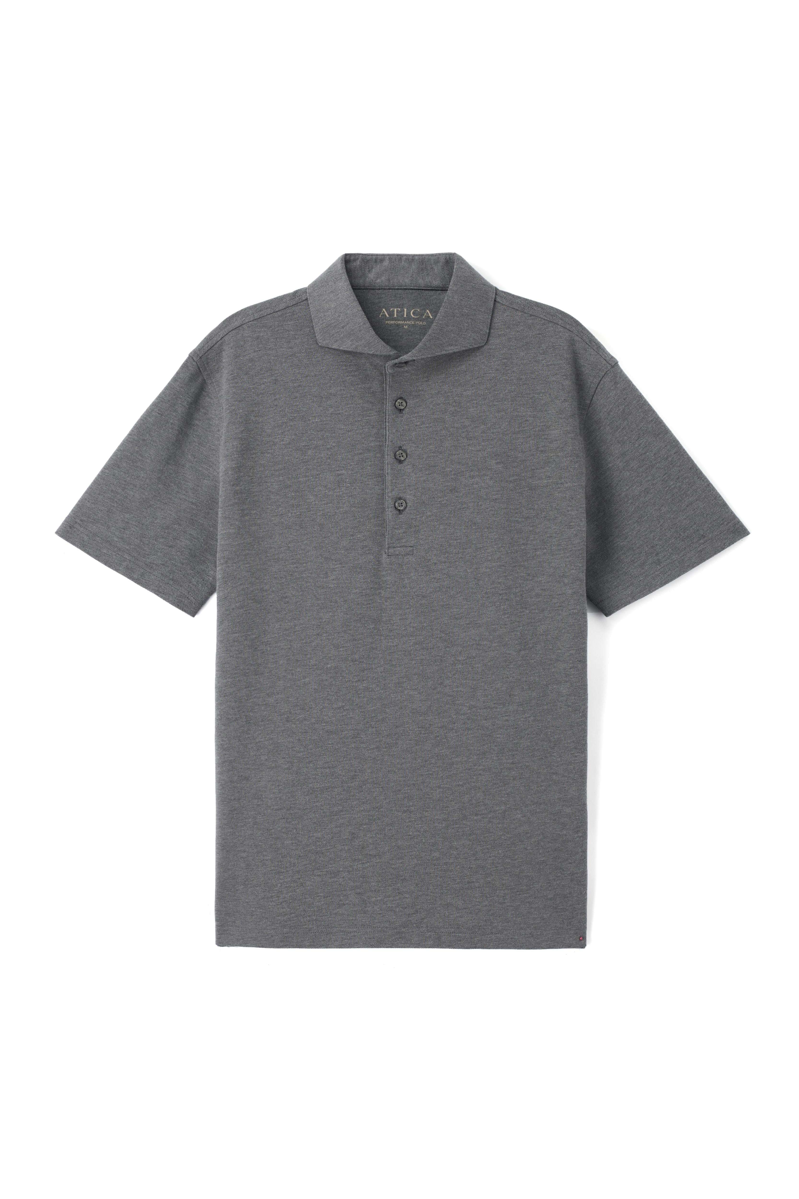 Grey Dress Collar Performance Polo - Atica Man