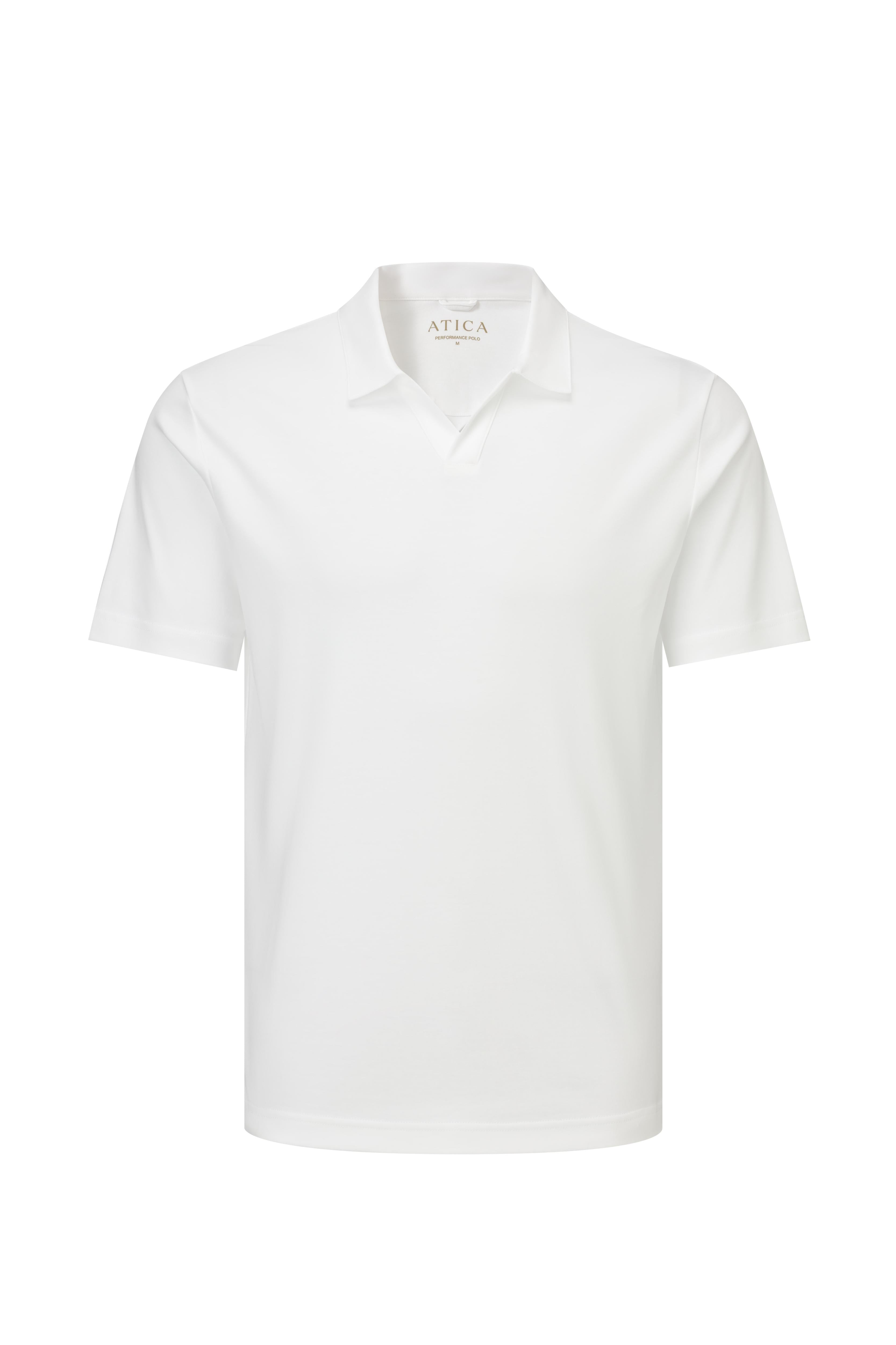 White Buttonless Performance Polo - Atica Man