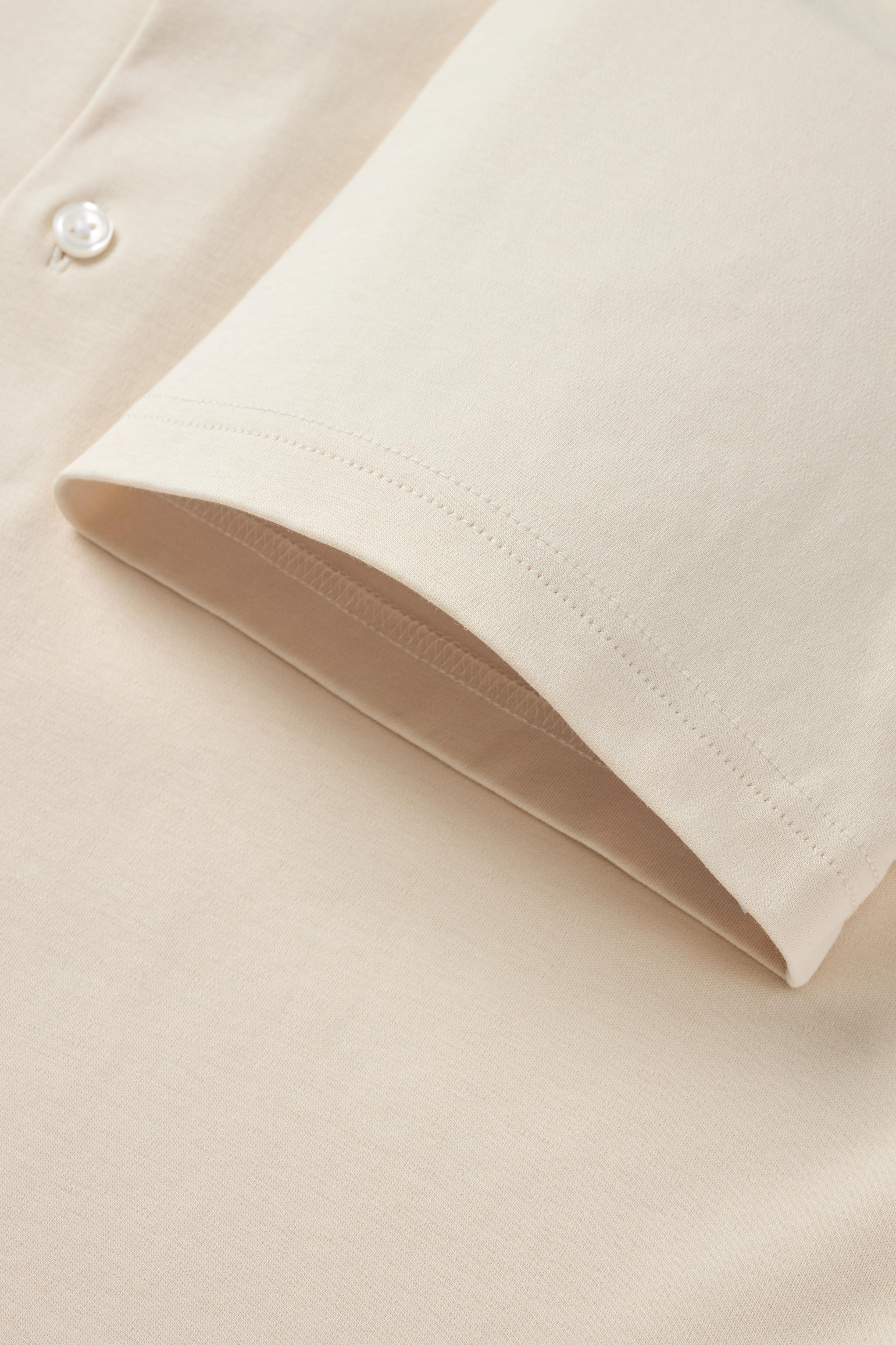 Short Sleeve Button Down Knit Shirt - Ivory - Atica Man