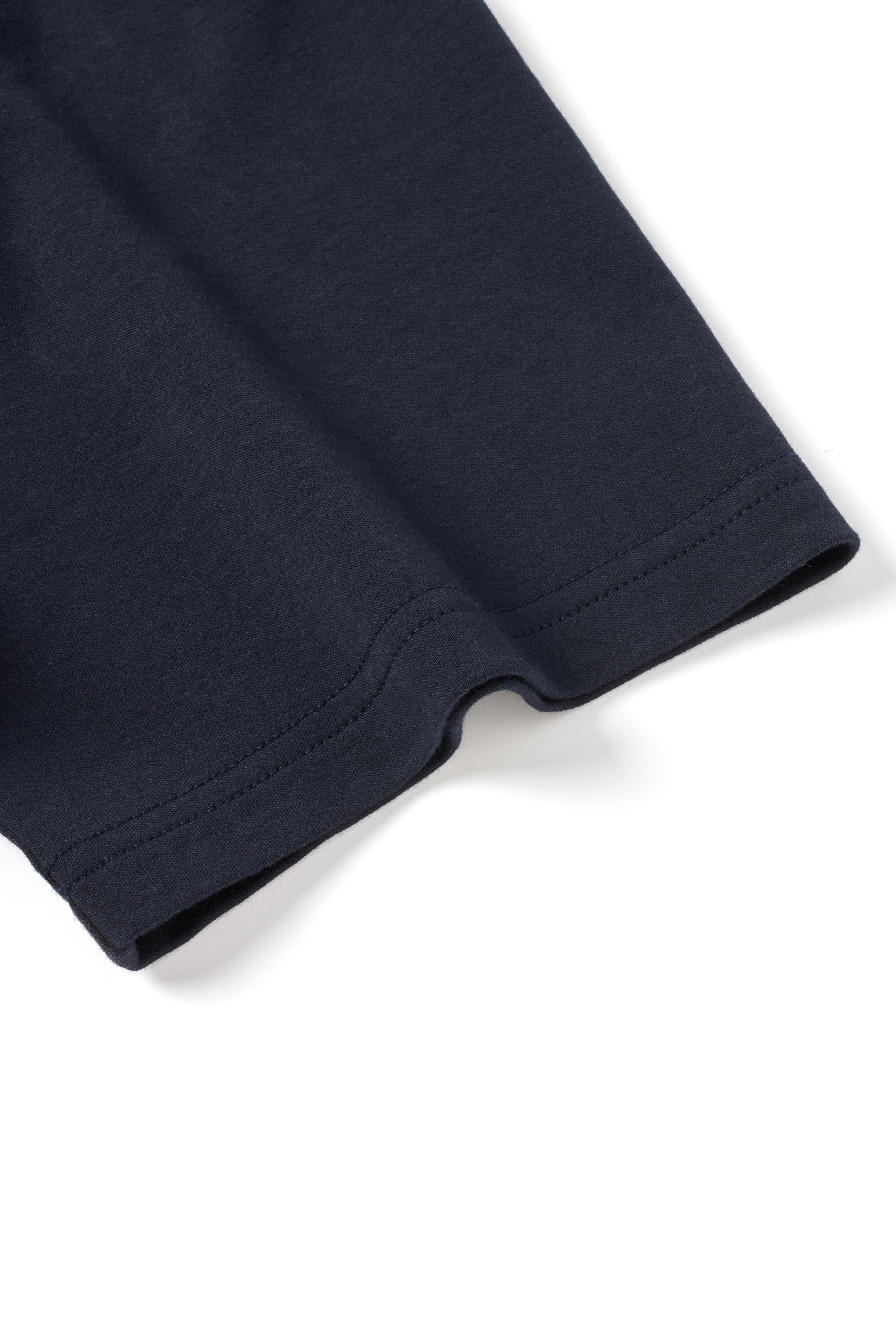 Short Sleeve Button Down Knit Shirt - Dark Navy - Atica Man