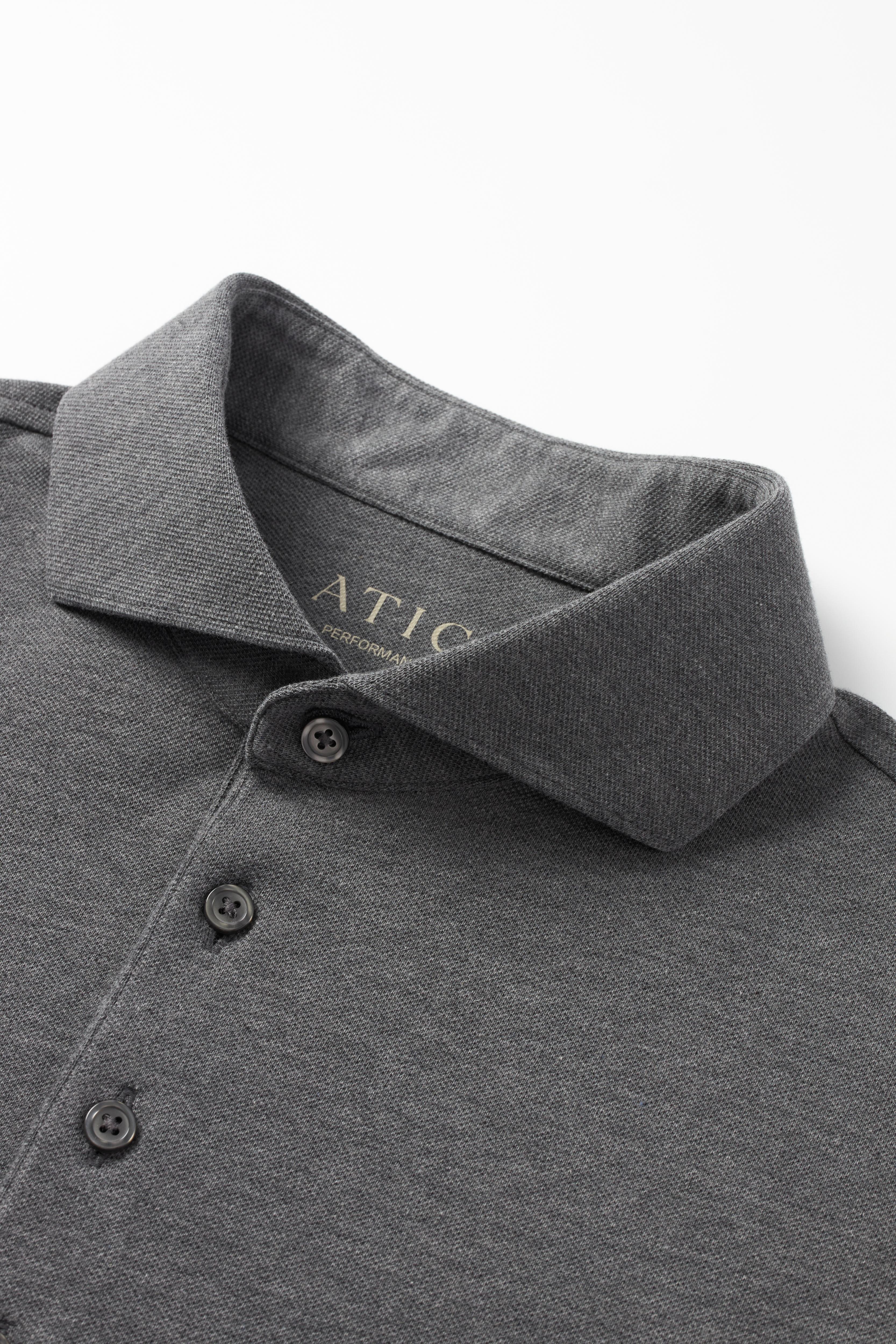 Grey Dress Collar Performance Polo - Atica Man