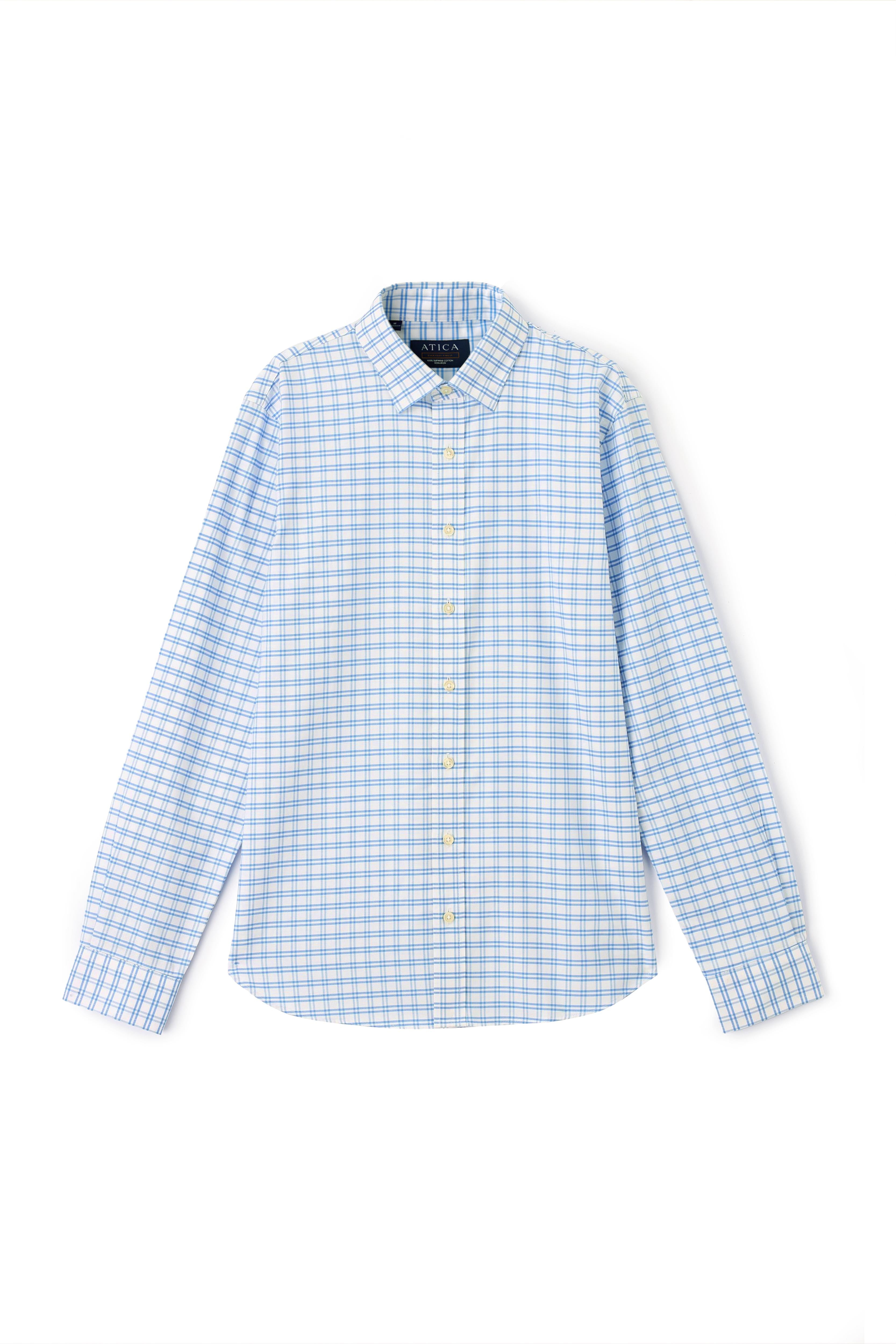 blue grid dress shirt Everyday Light Blue Grid Casual Shirt – Non-Iron, Wrinkle-Resistant