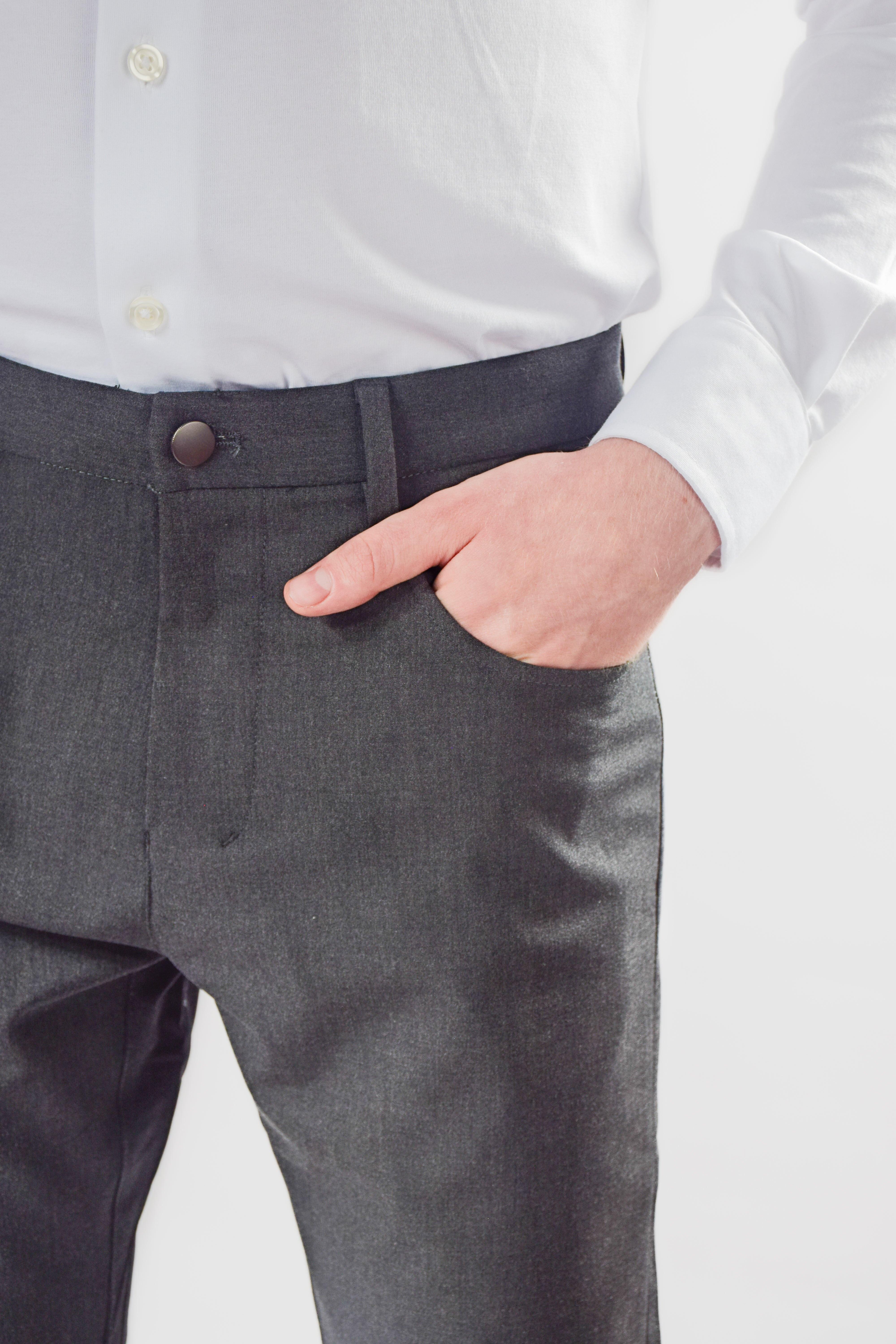 Charcoal Essential Stretch Pants - Atica Man