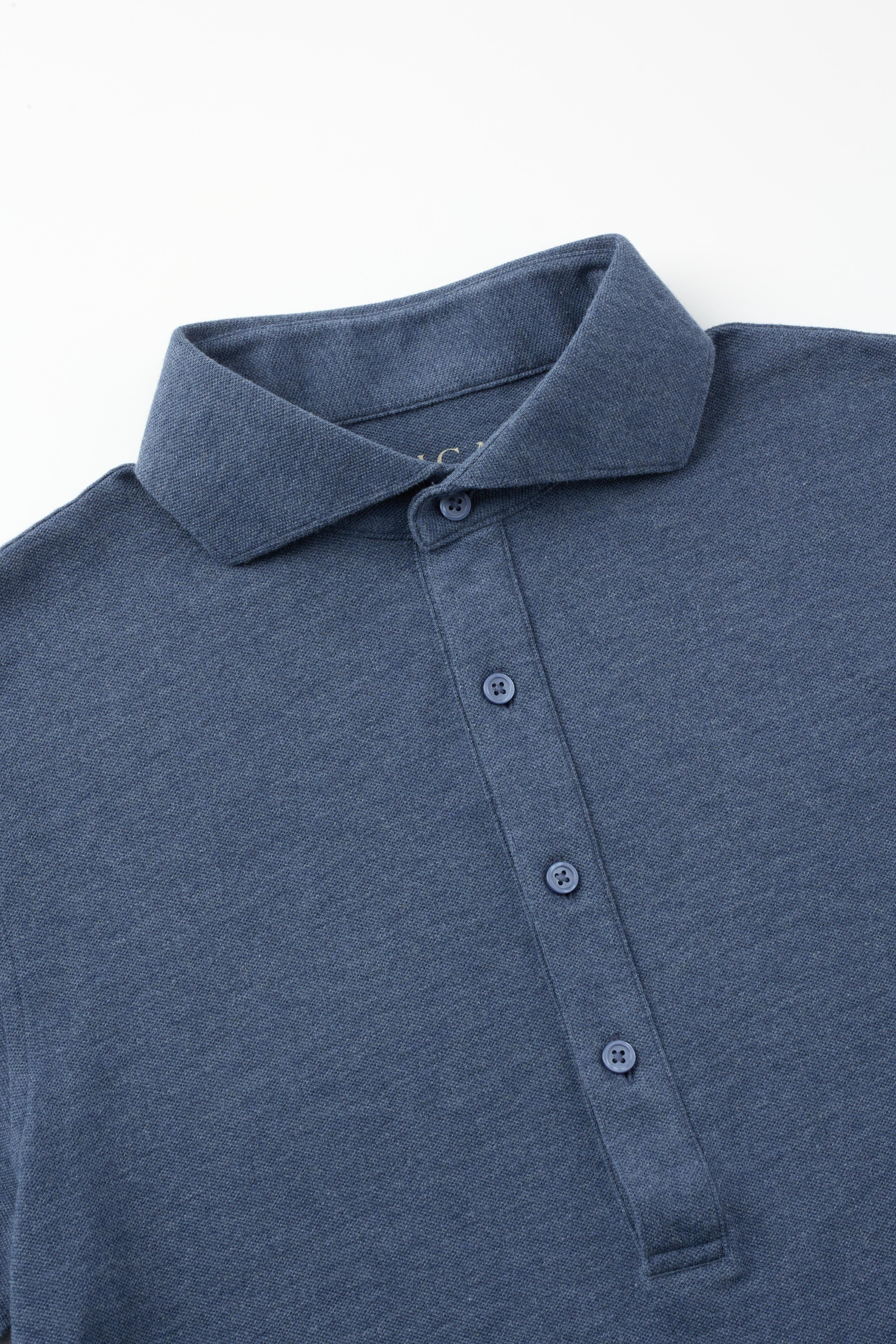 Dress Collar Performance Polo - Heather Blue - Atica Man