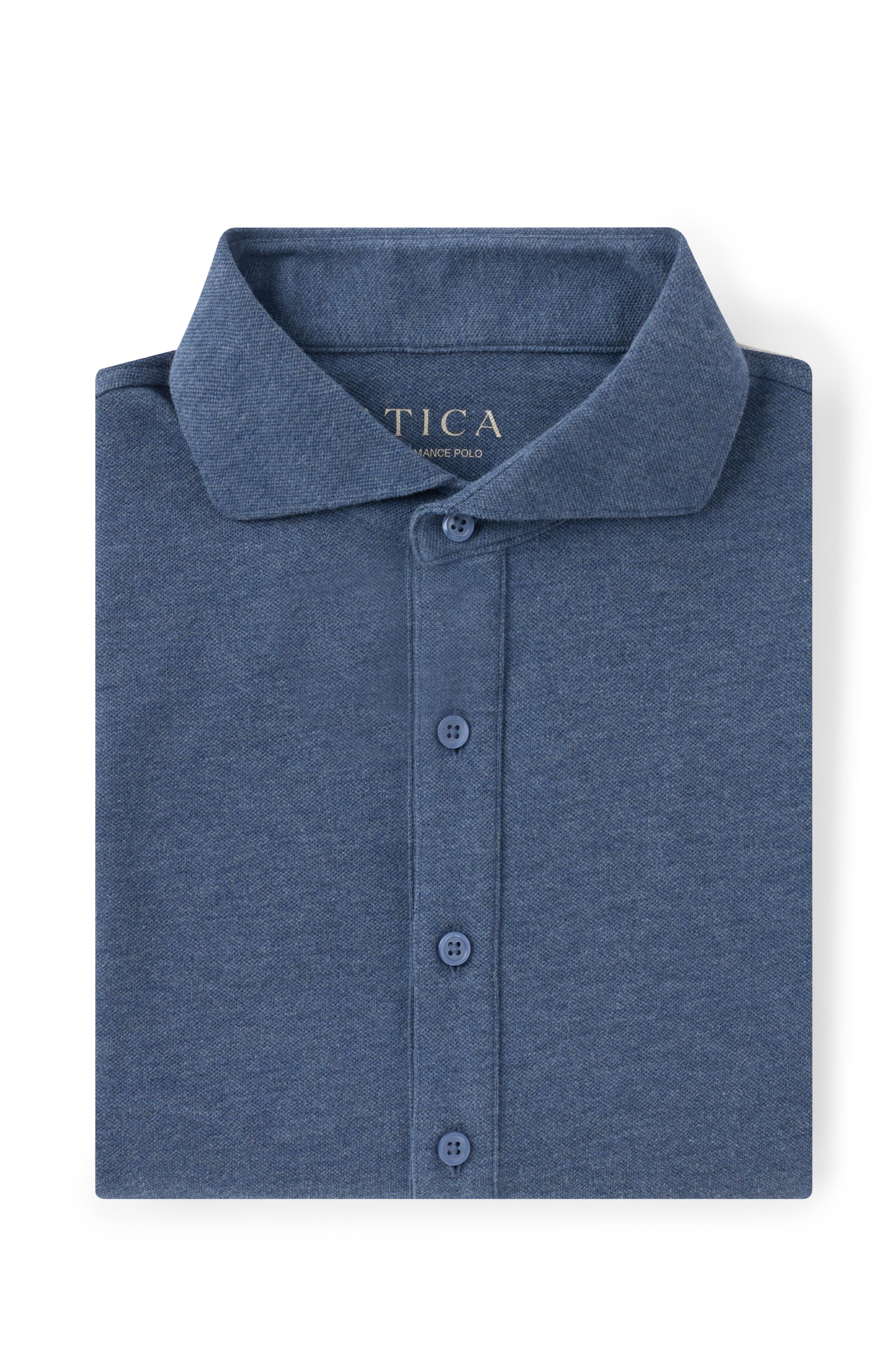 Men's Heather Blue Polo Shirt Heather Blue / X-Small