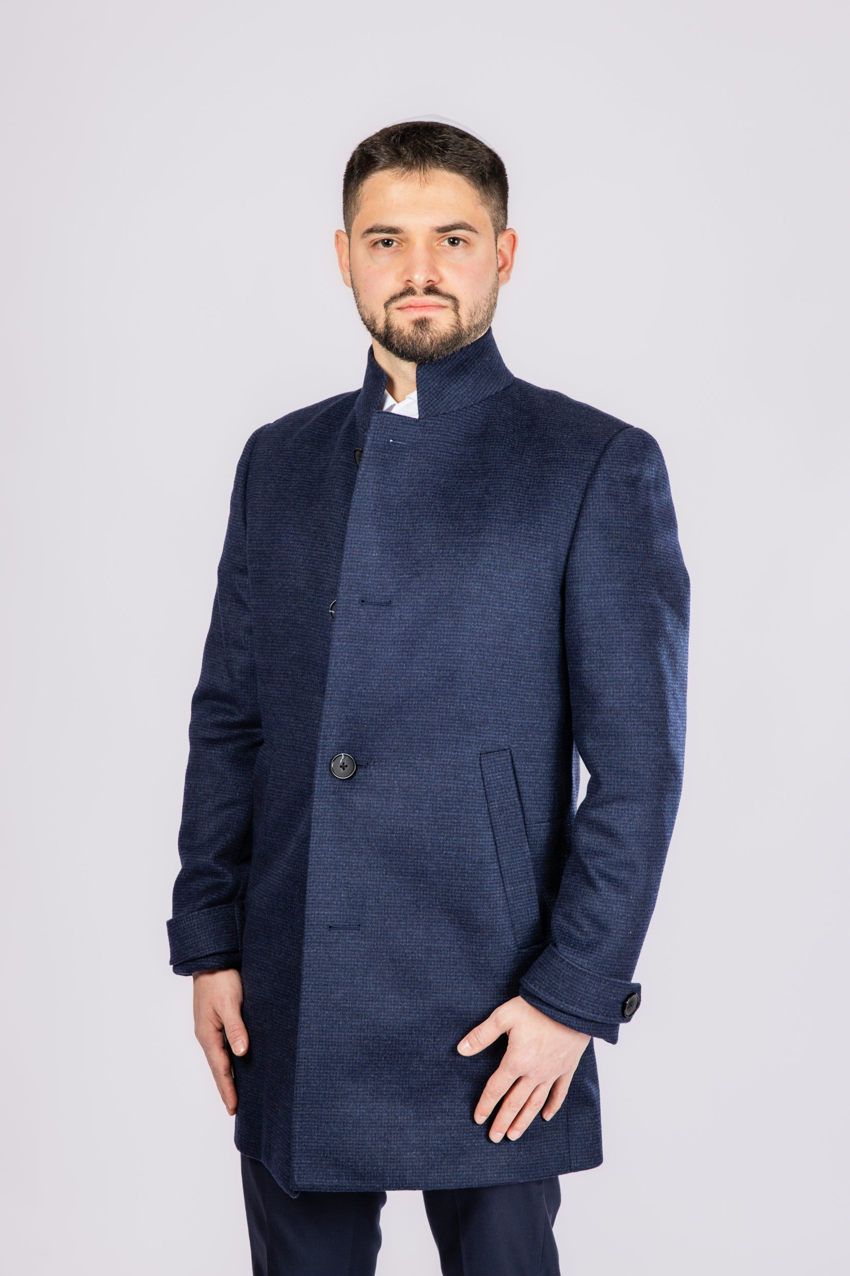 Standing Collar Wool Carcoat - Atica Man