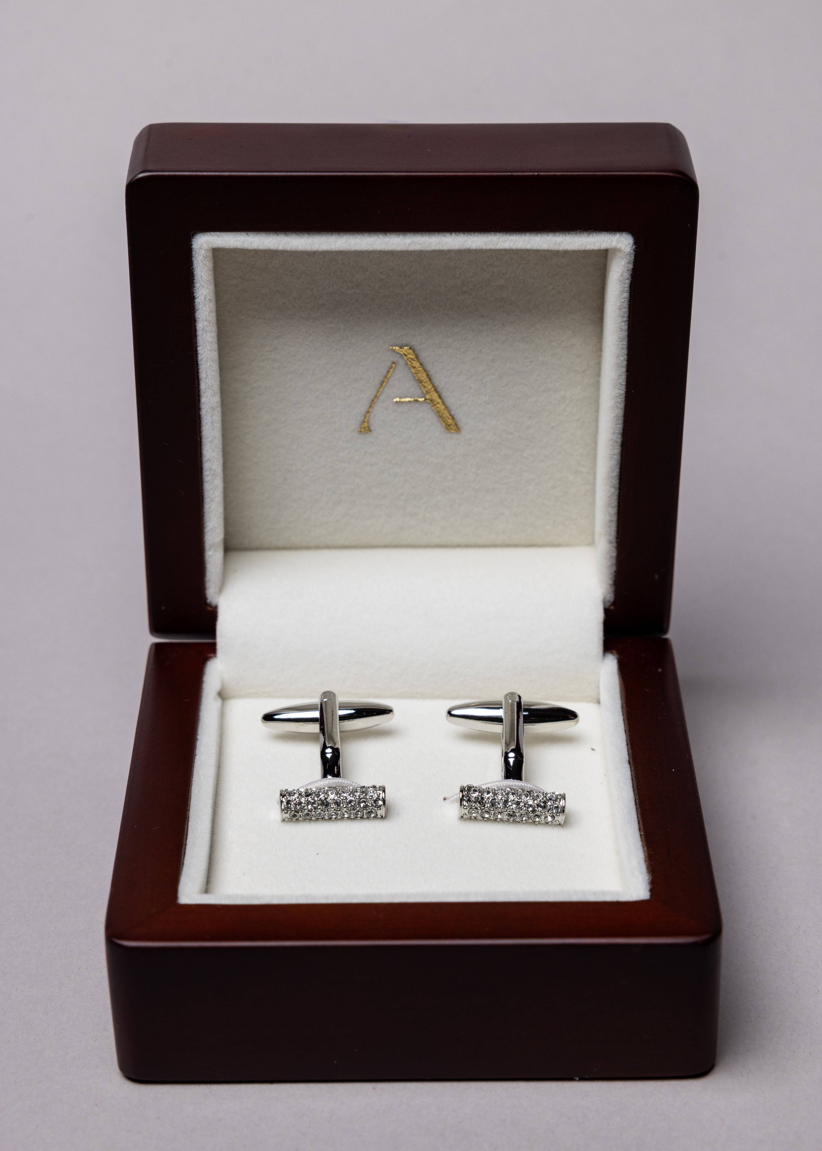 ブランデー BARRIGNAC バリニャック 3本セット ナンバリング付き Swarovski Diamond Bar Cufflinks | Atica Man