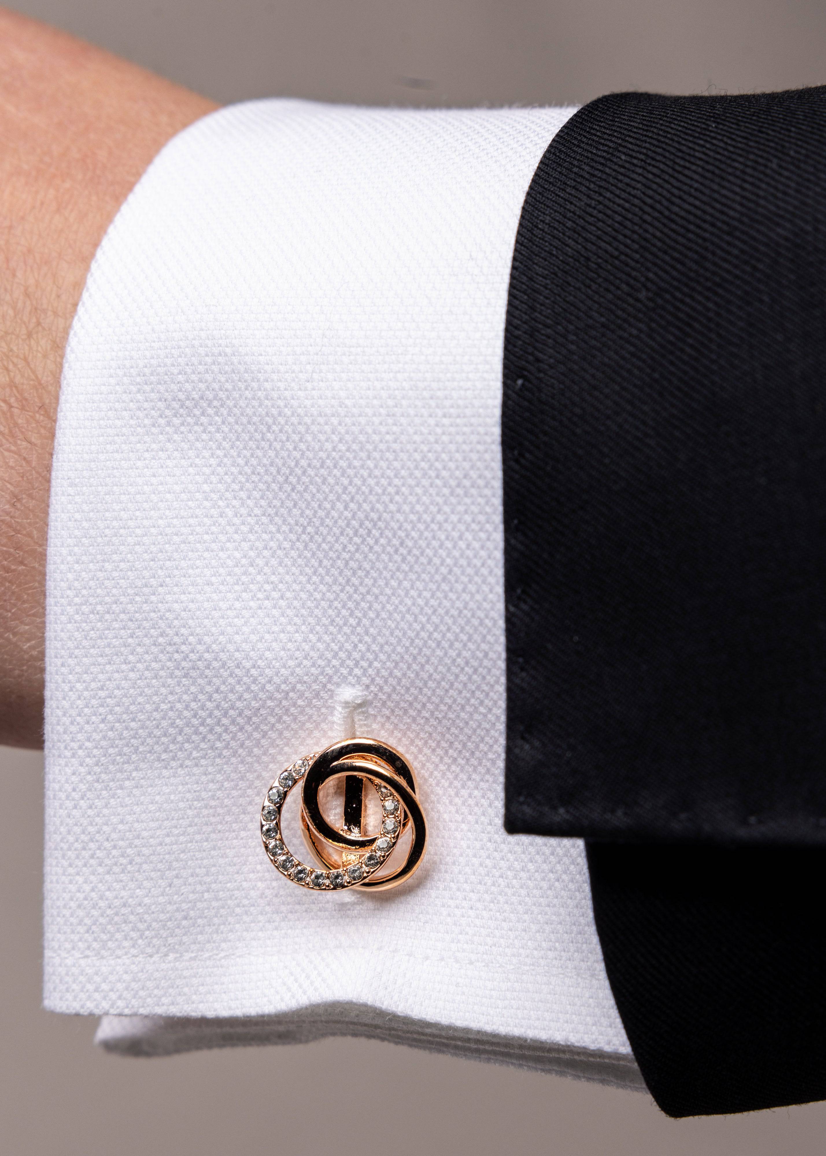 Swarovski Interspiral Diamond Stud Cufflinks