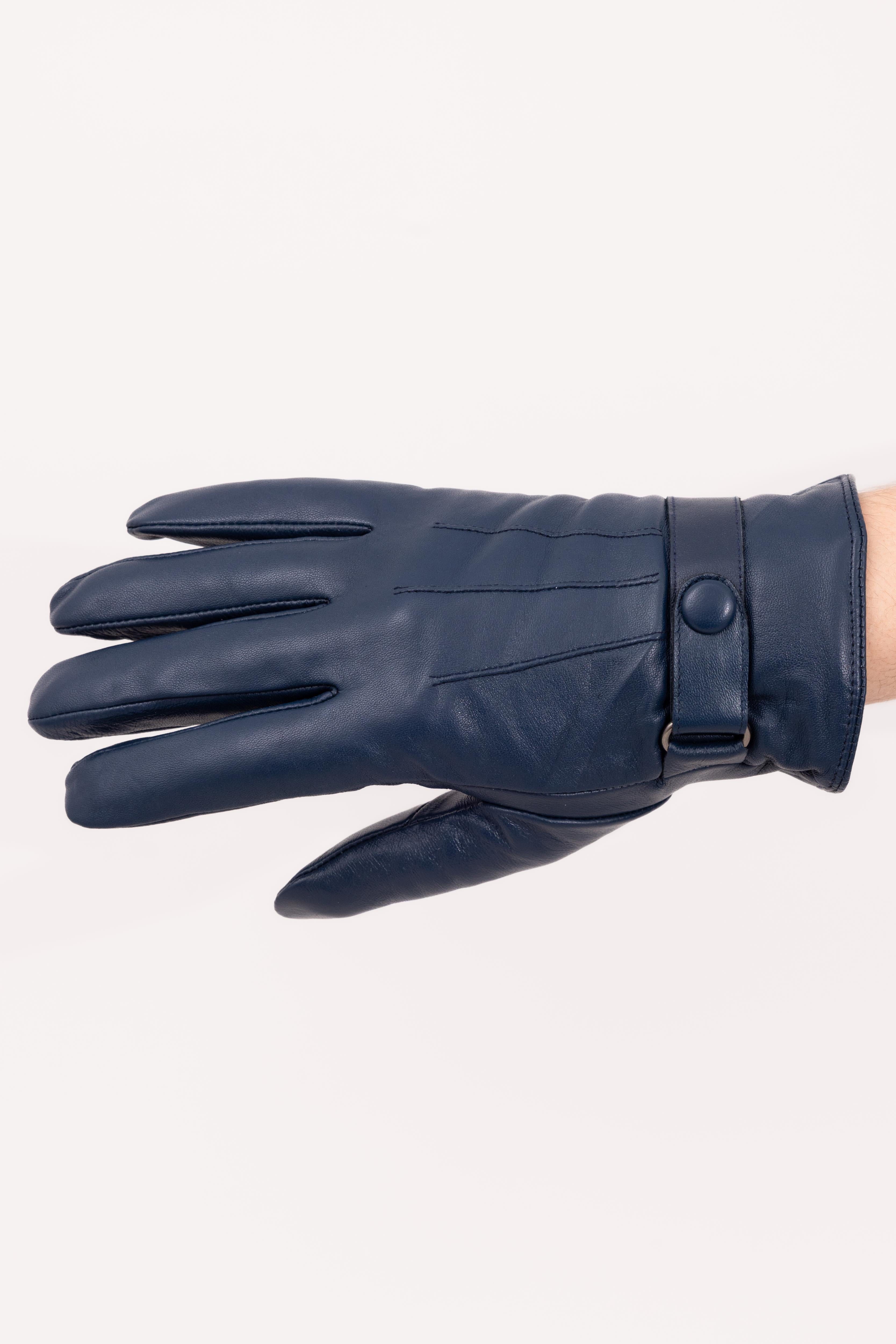 Men’s Nappa Leather Wool Lined Touchscreen Gloves with Wrist Buckle