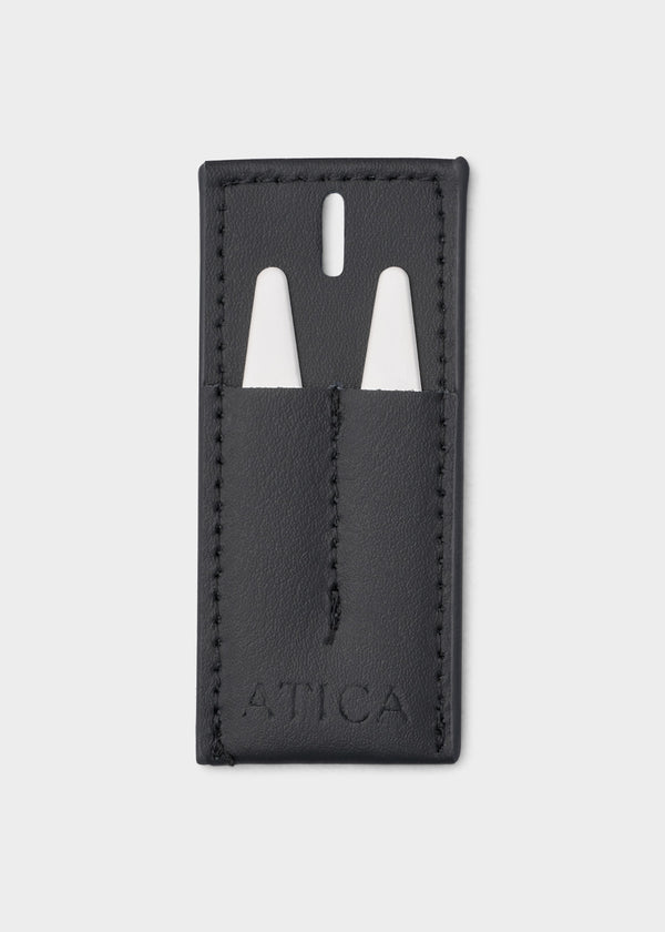 Metal Collar Stays in Leather Bag