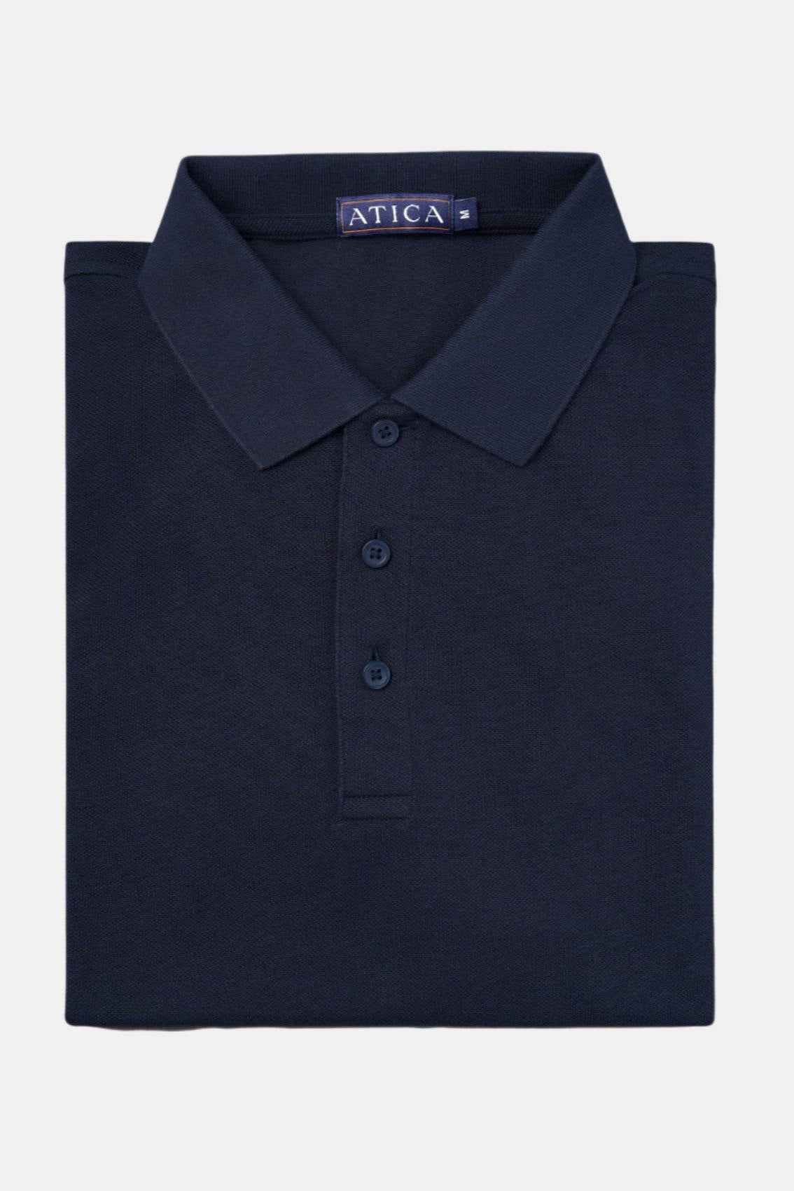 Men's Dark Navy Polo Shirt. Made from 100% breathable American Cotton, wrinkle free