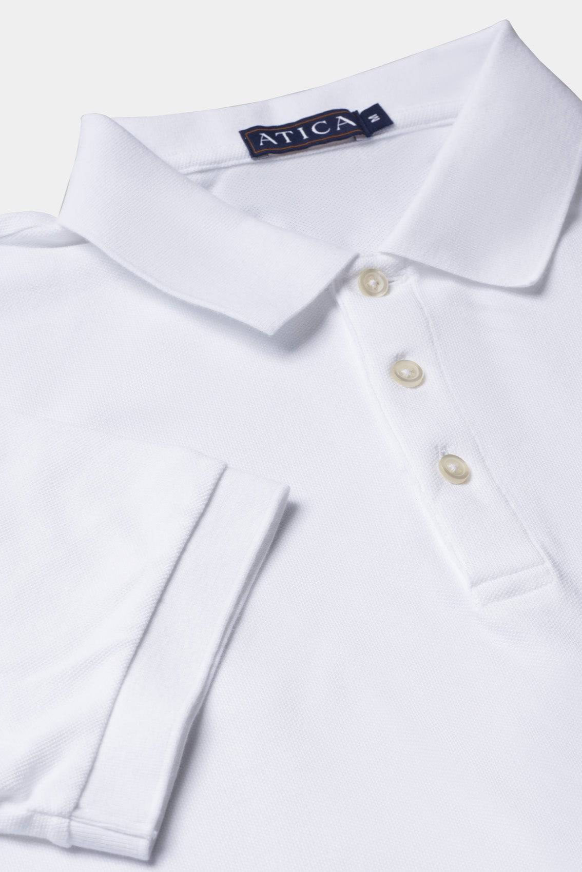 Men's Polo Shirt White. Made from 100% breathable American Cotton, wrinkle free