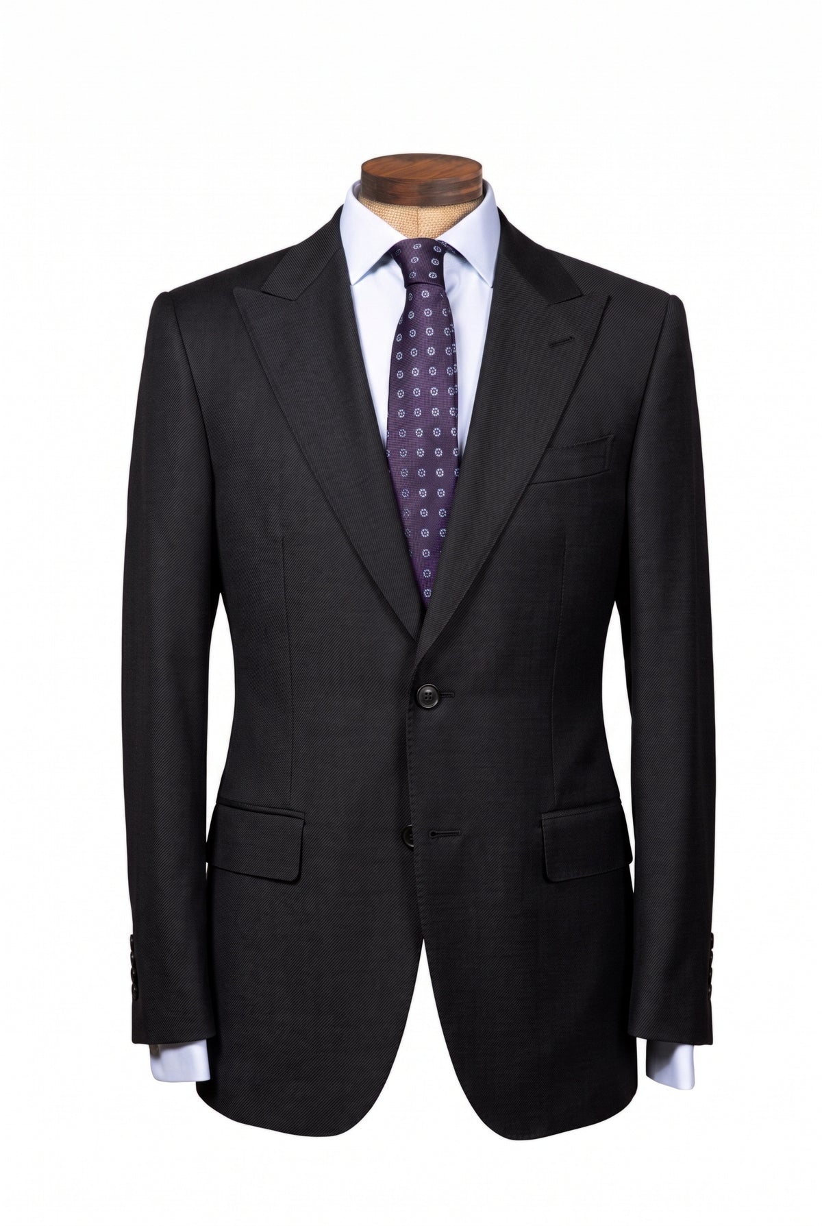 Half Canvas Suit | Peak Lapel | Black