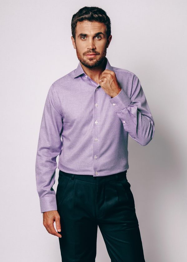 Greenwich Purple Check Shirt